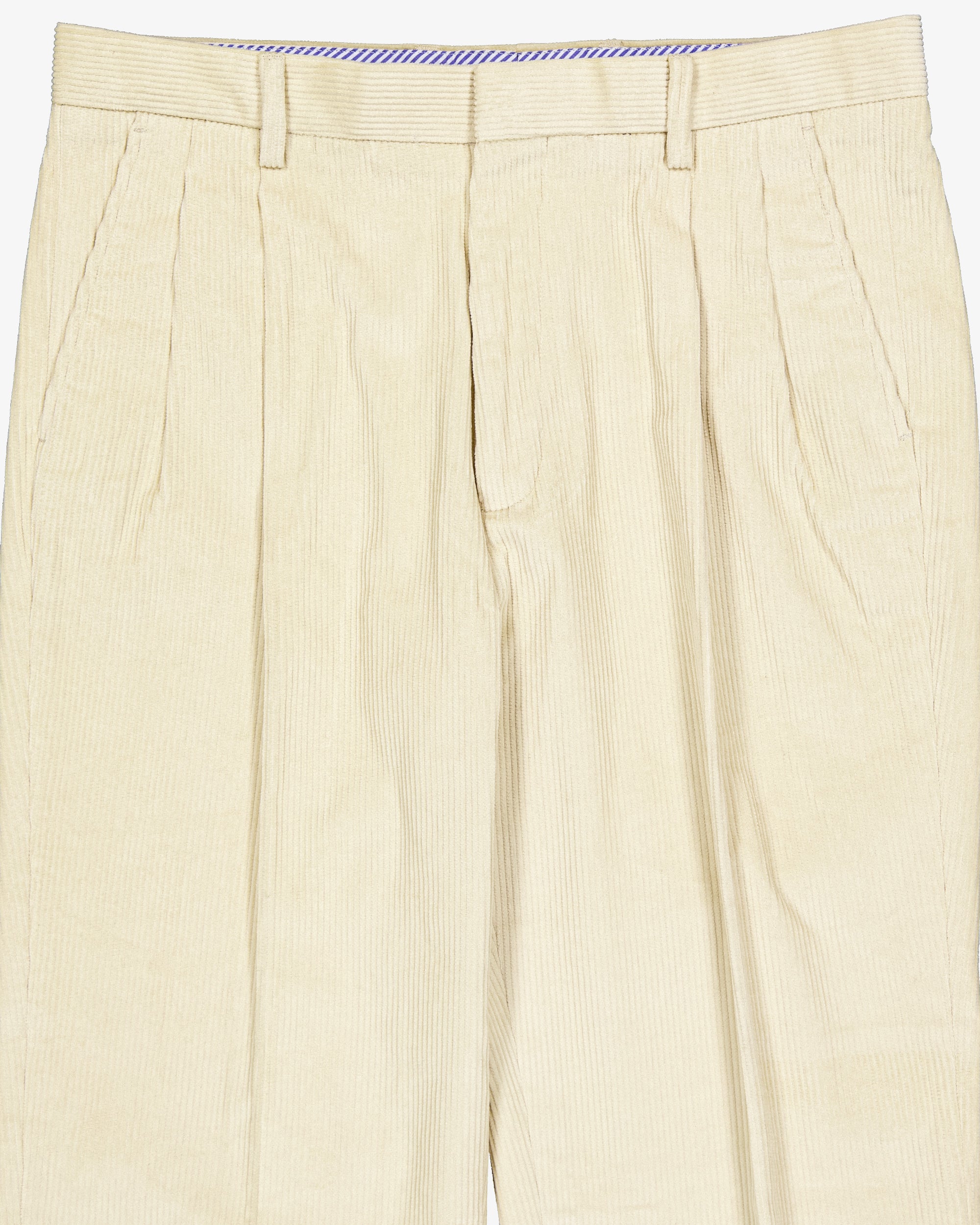 Cord pleated pants - Off white