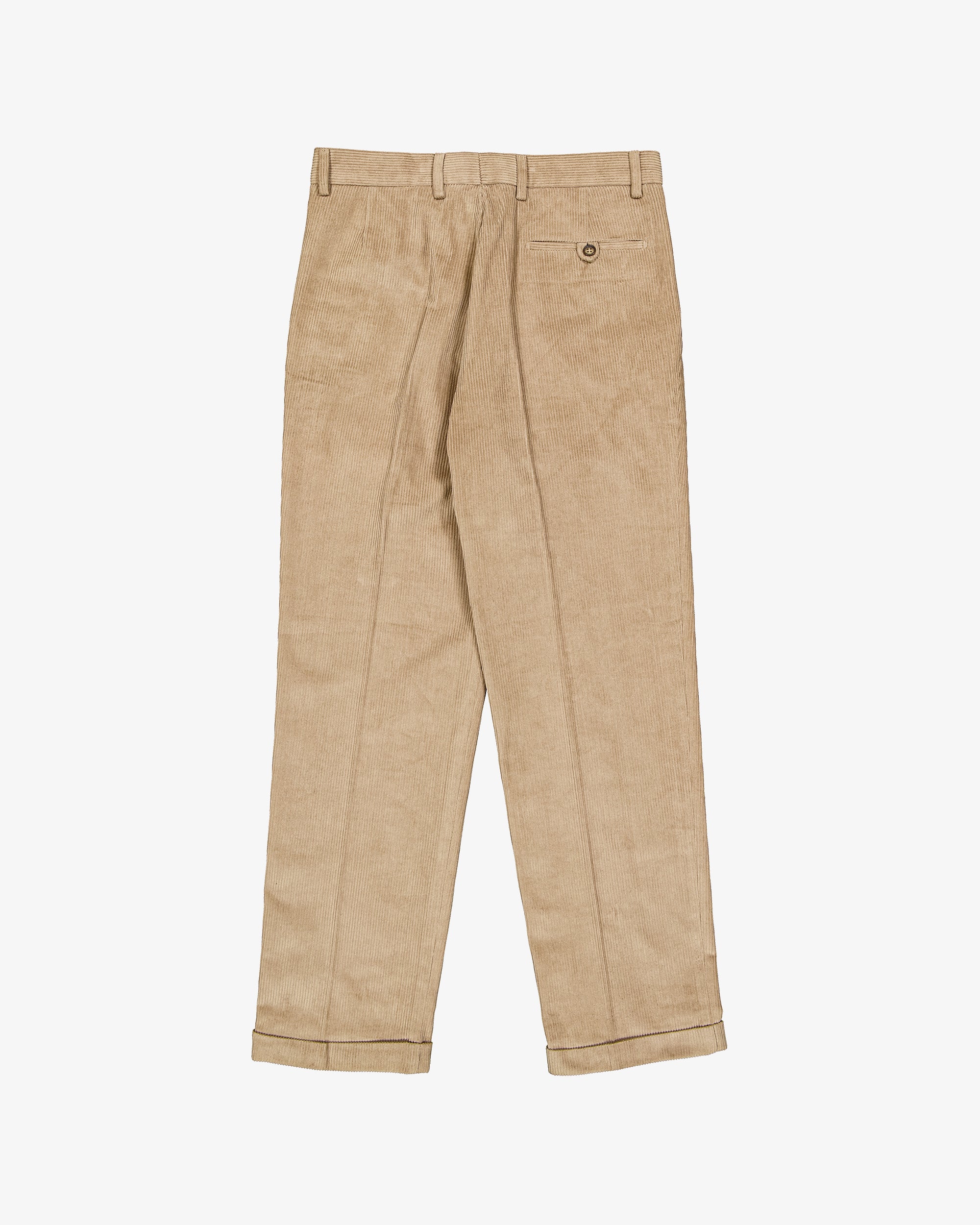Pleated cord pant - Beige