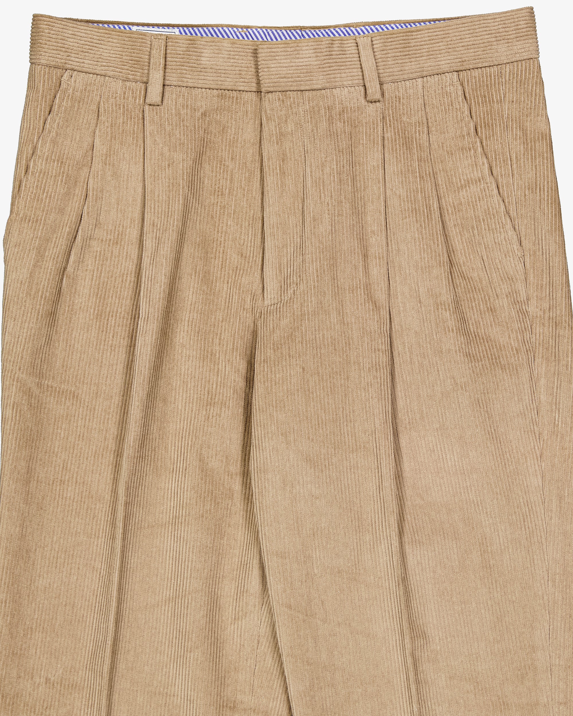 Pleated cord pant - Beige