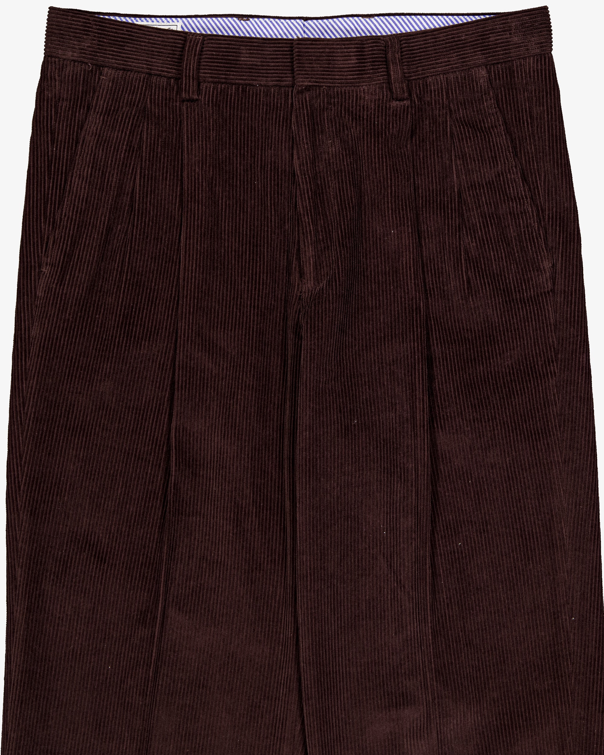 Cord pleated pants - Brown