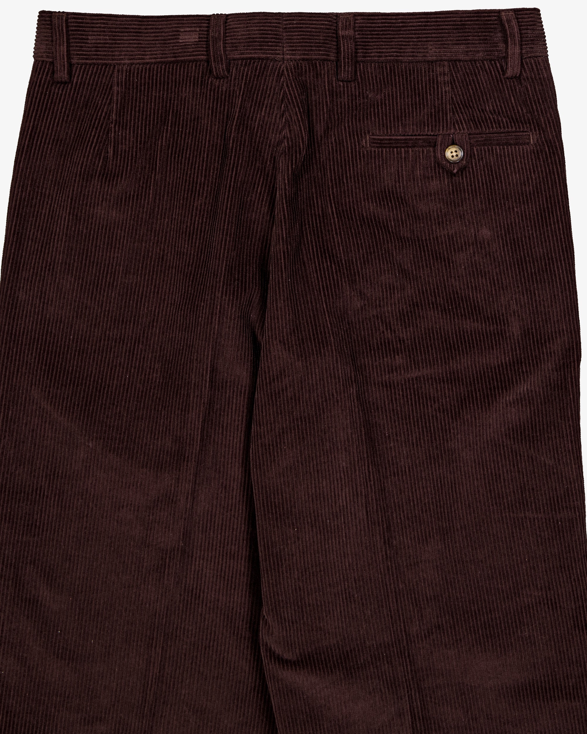 Cord pleated pants - Brown