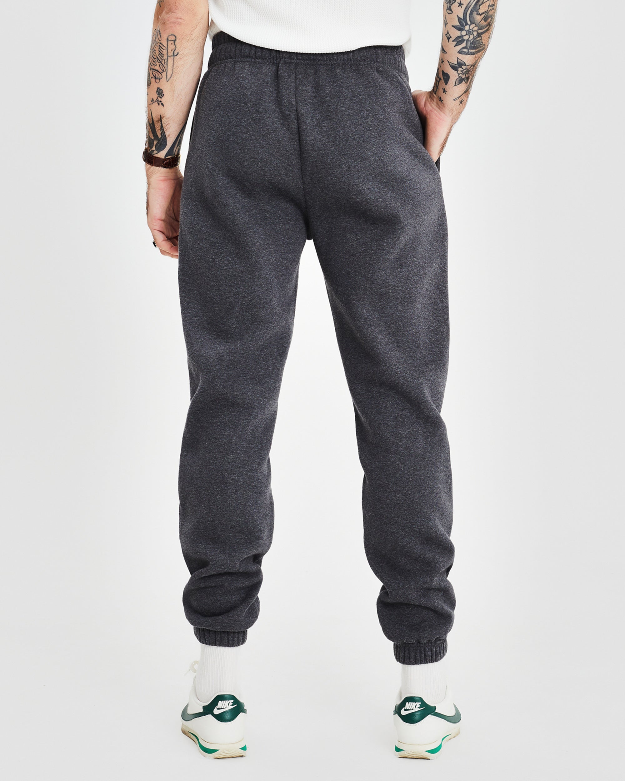 Flag Motif Sweats - Charcoal Marle