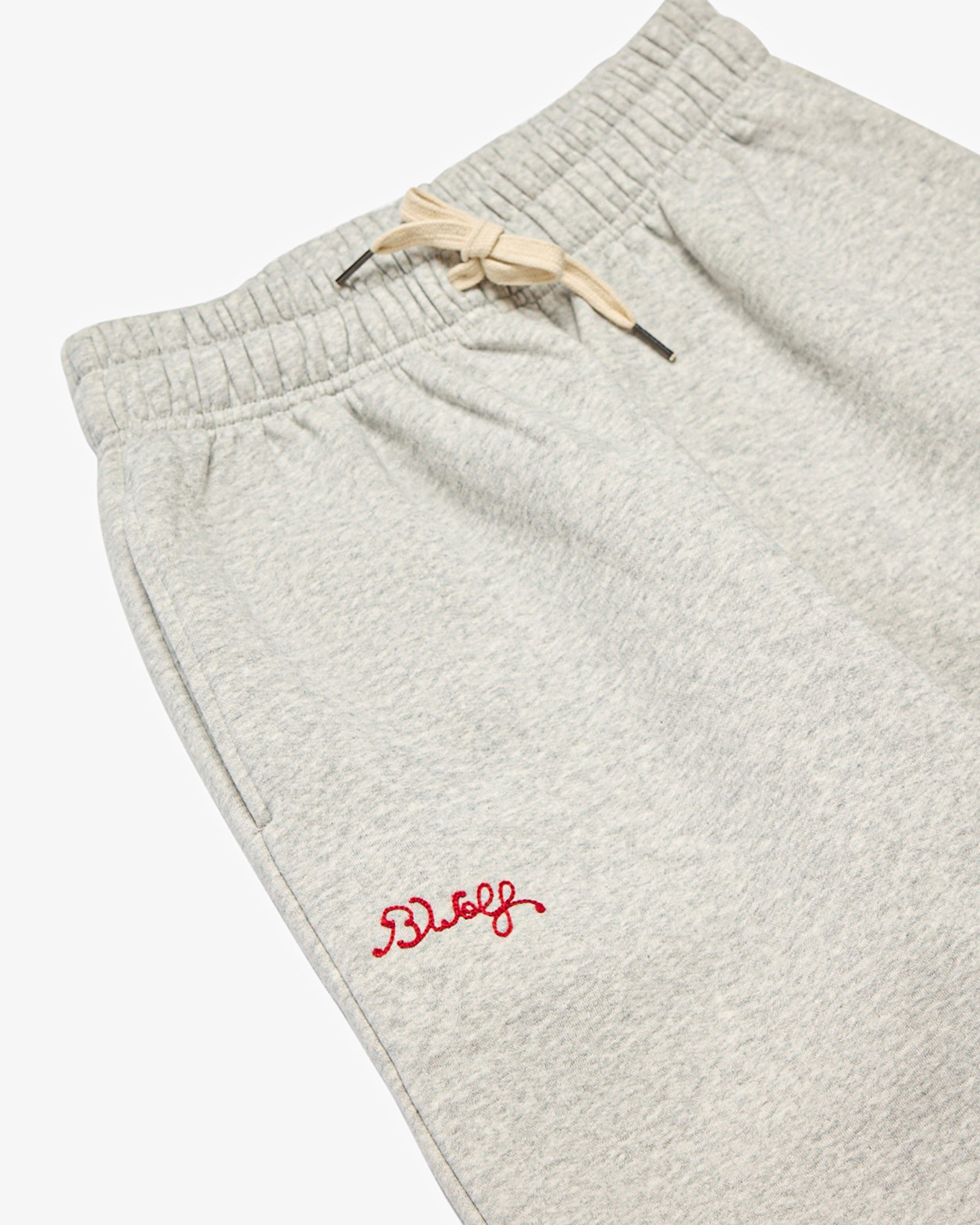 Chain Stitch Sweats - White Marle