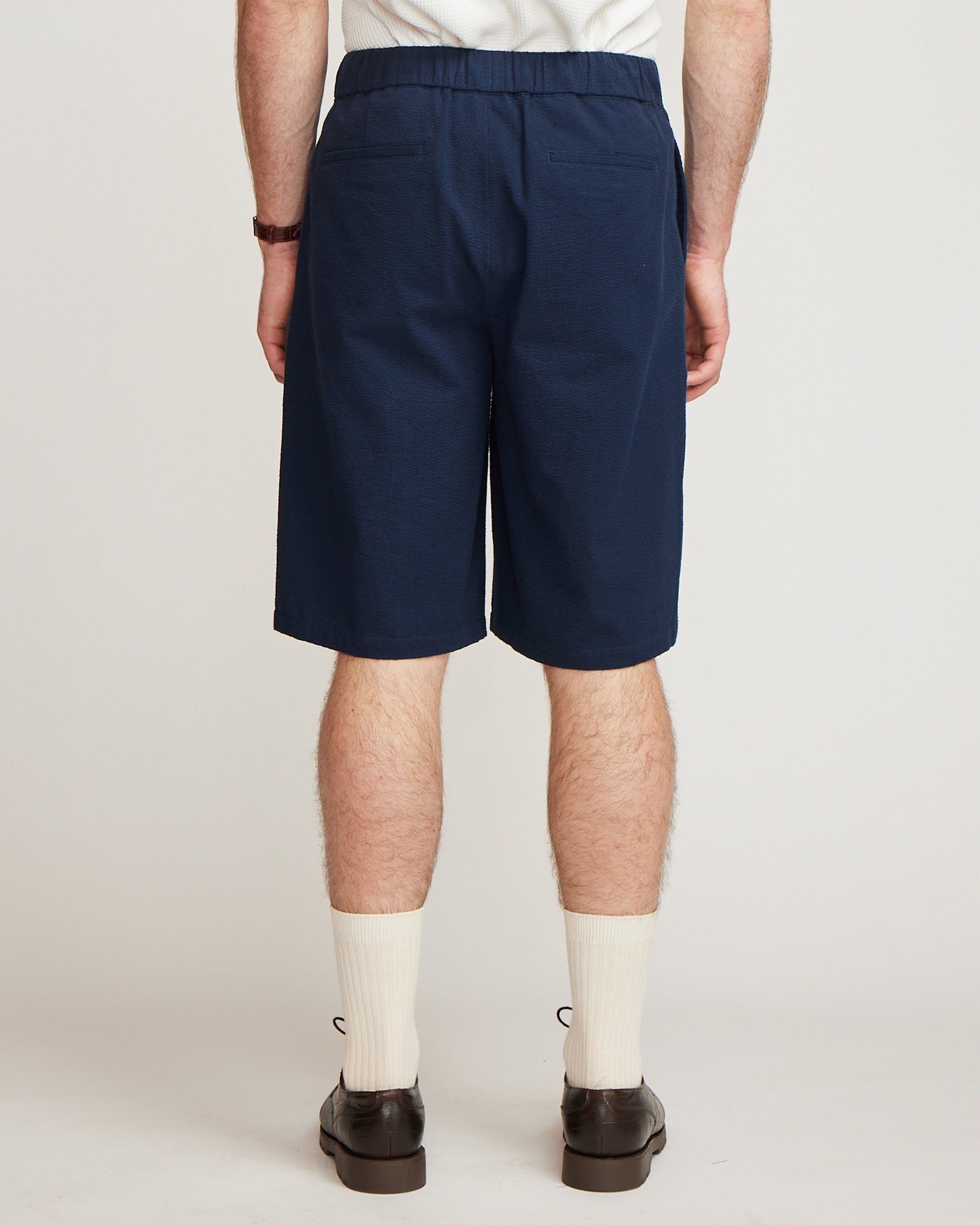 Seersucker Shorts - Navy