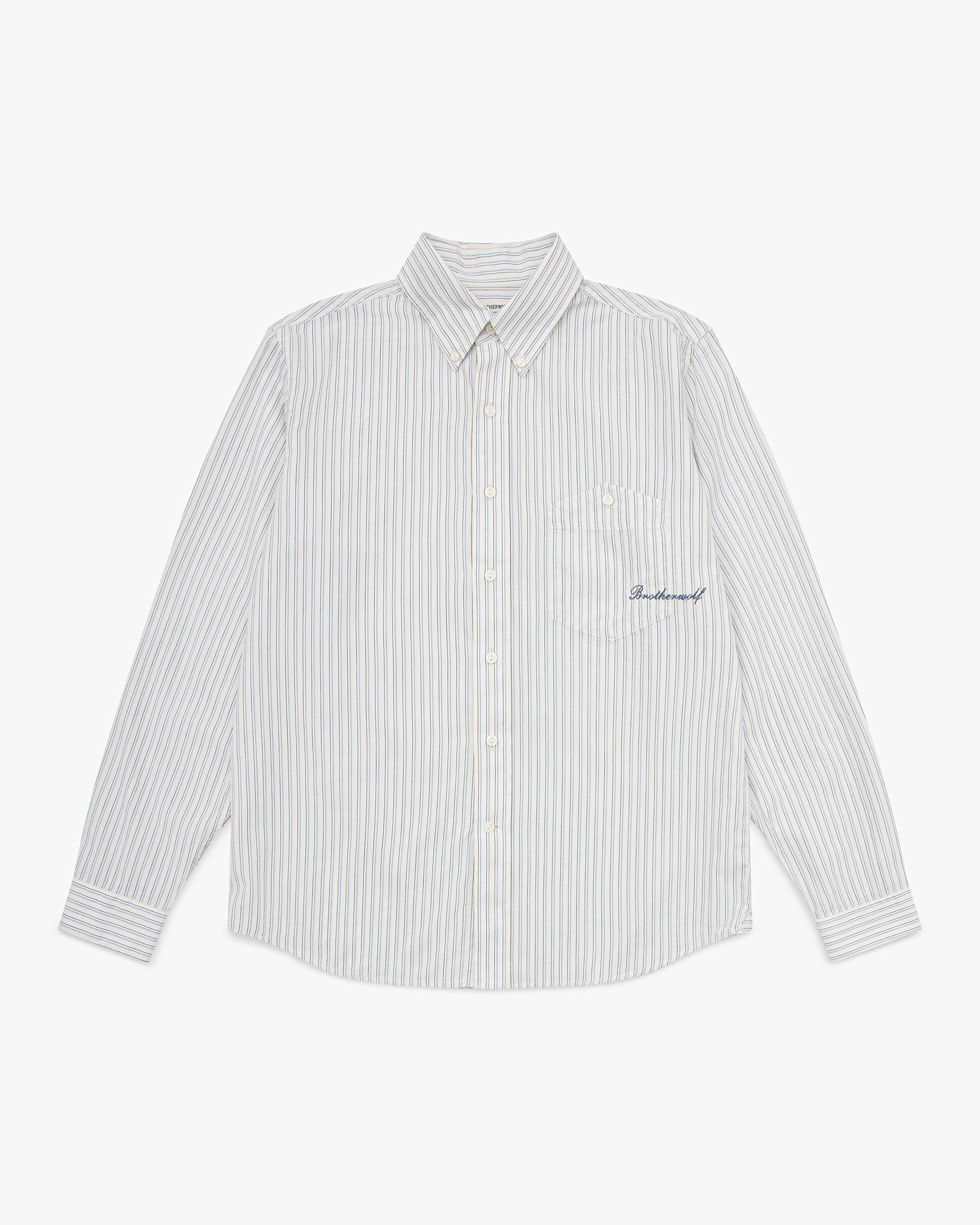 Script L/S Shirt - White Stripe