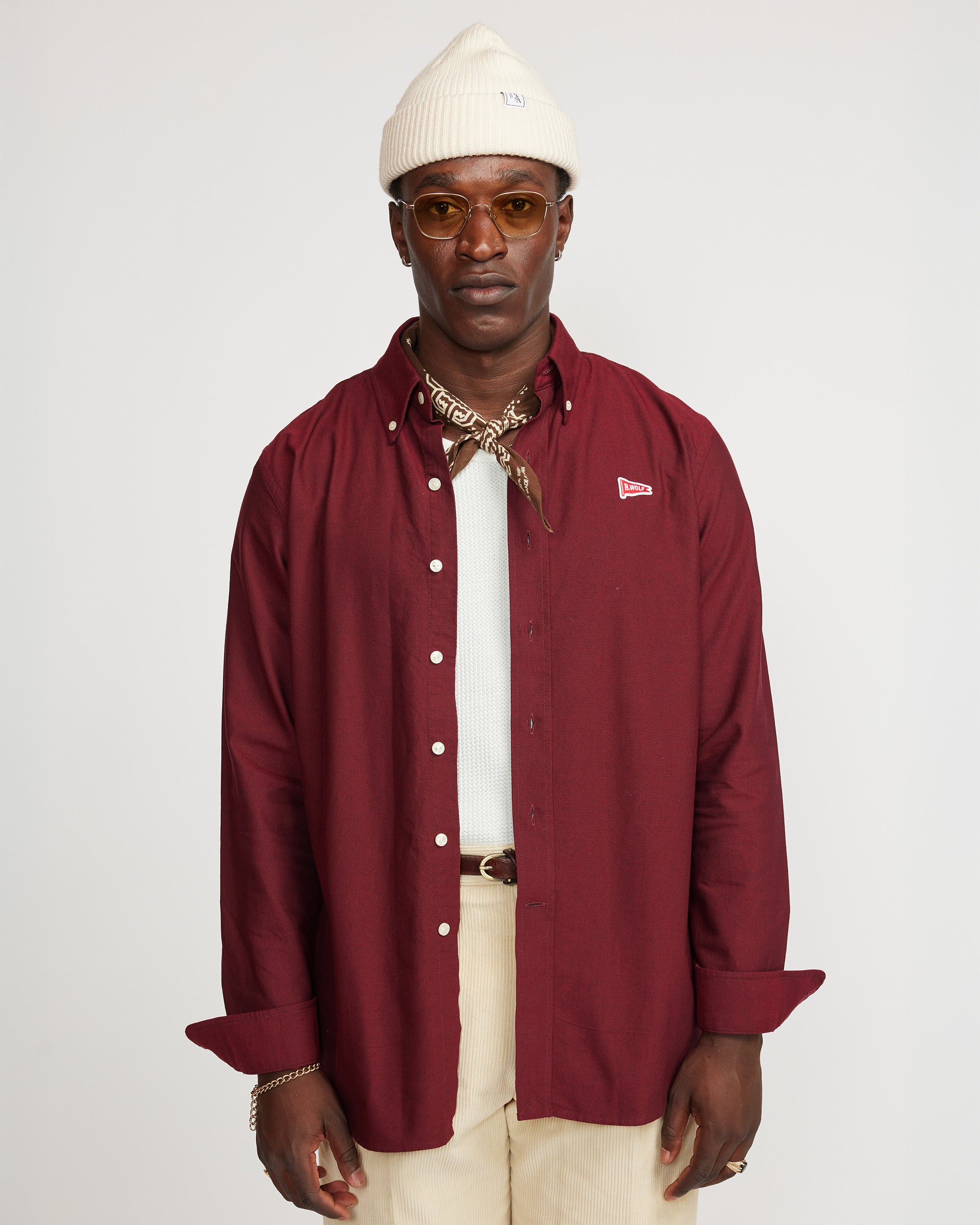 Field Shirt - Burgundy (With Flag Motif Emb)