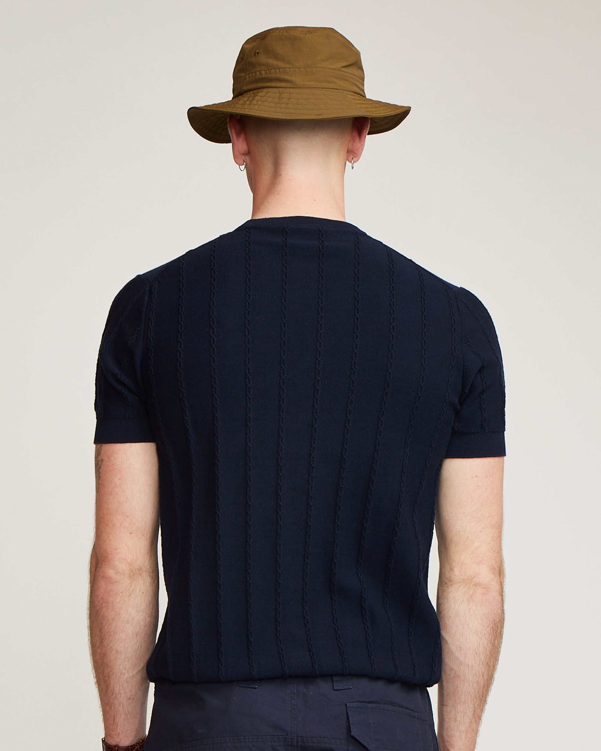 Cable Tee - Navy Blue