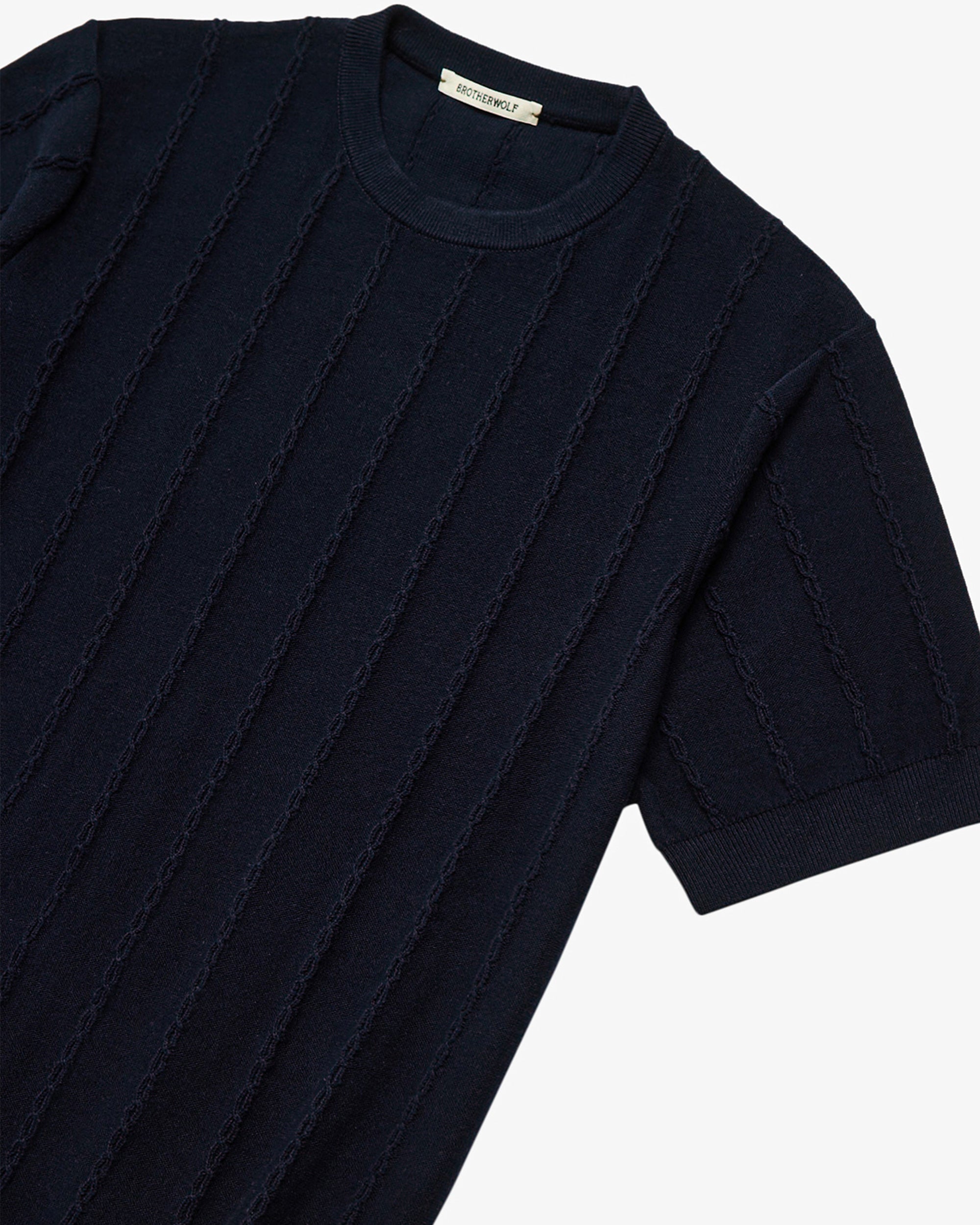 Cable Tee - Navy Blue