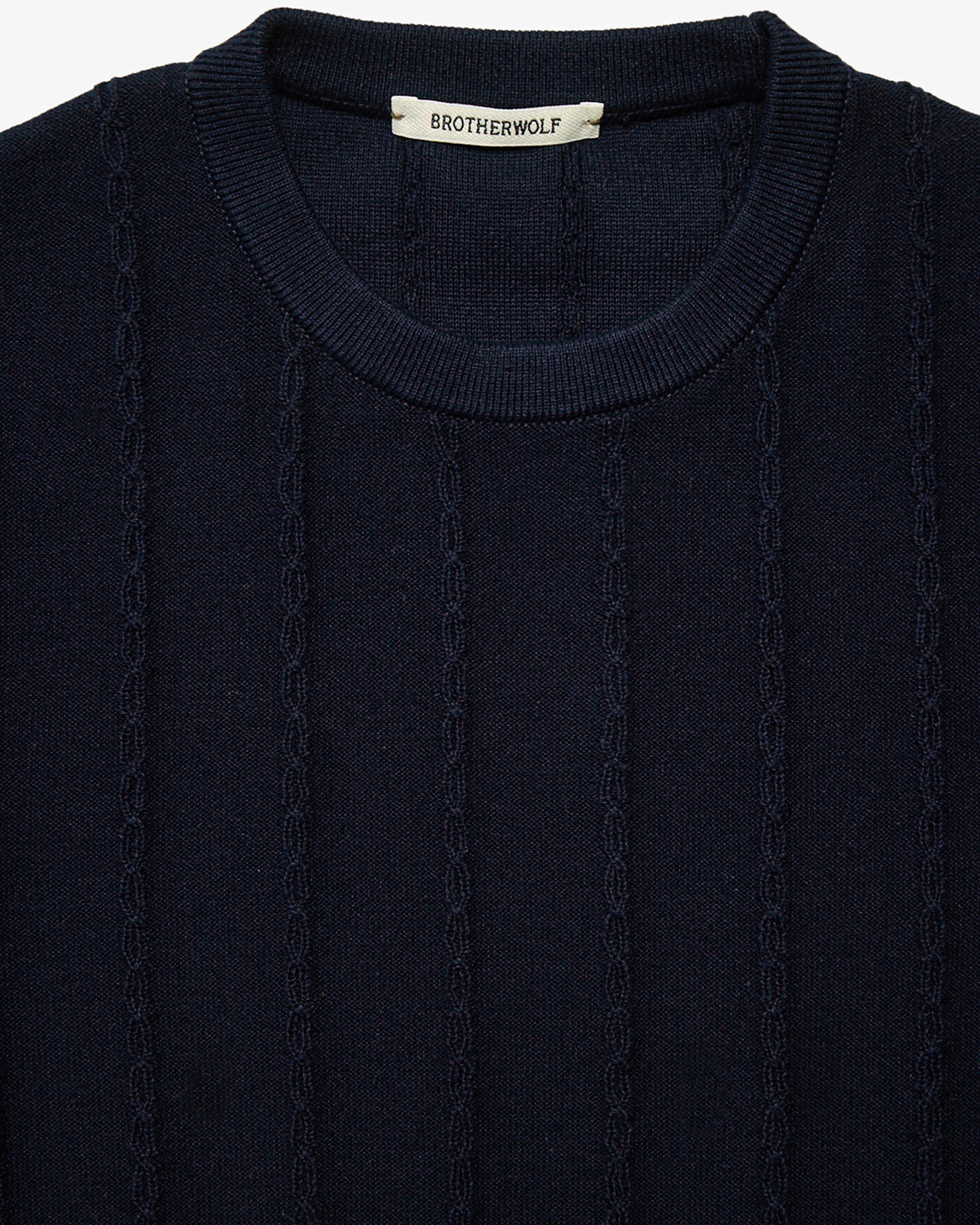 Cable Tee - Navy Blue