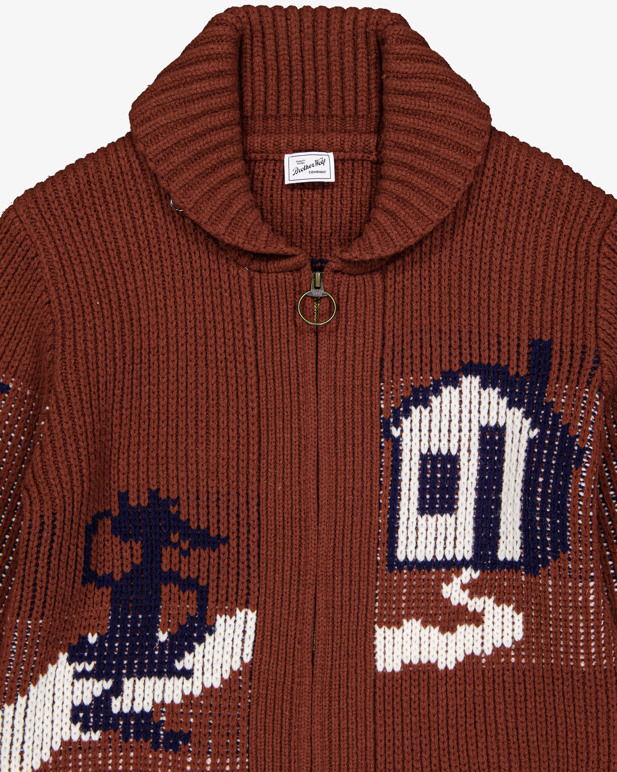 Huff heavy weight cardigan  - Rust