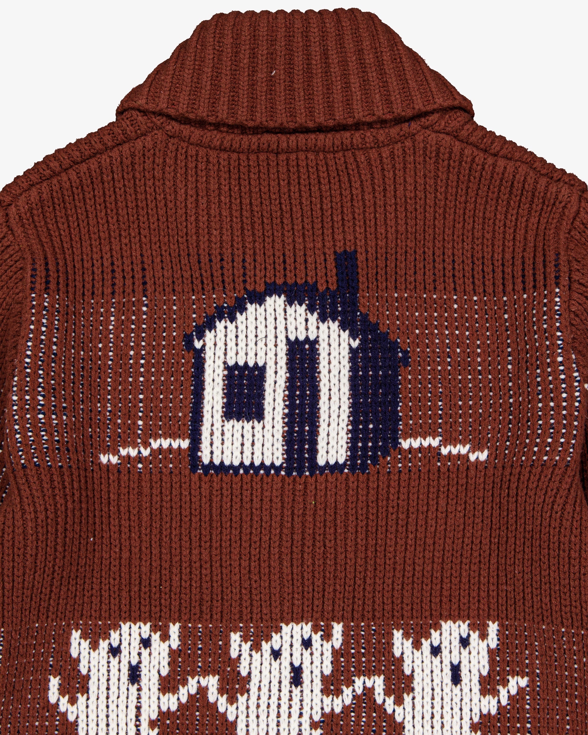 Huff heavy weight cardigan  - Rust