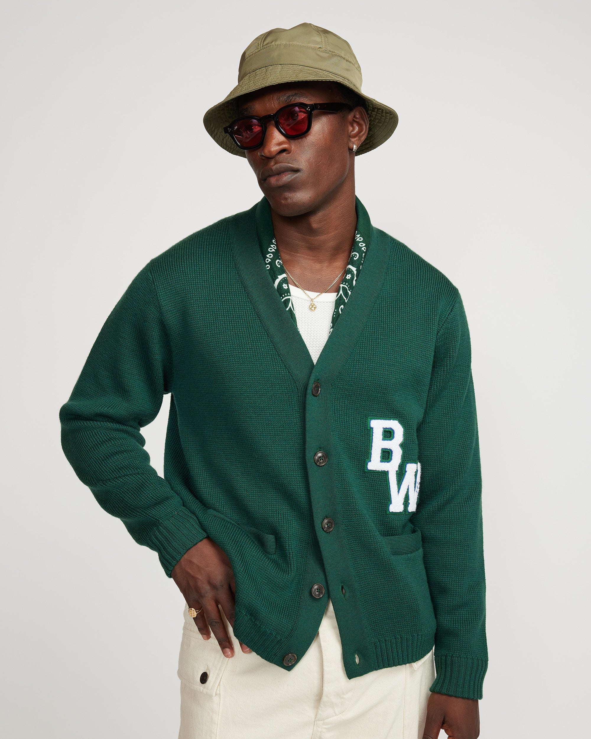 College cardigan - Green