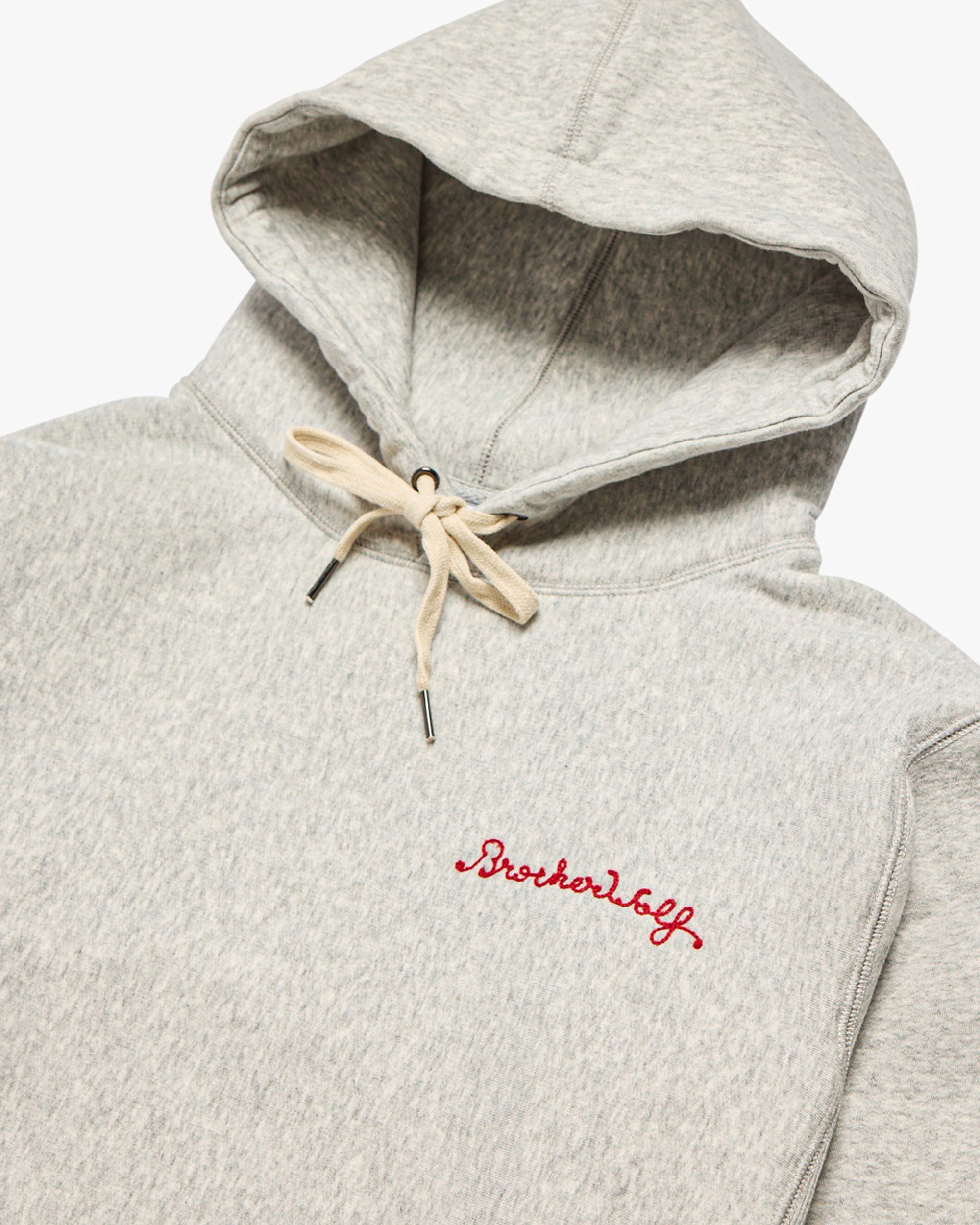 Chain Stitch Hood - White Marle