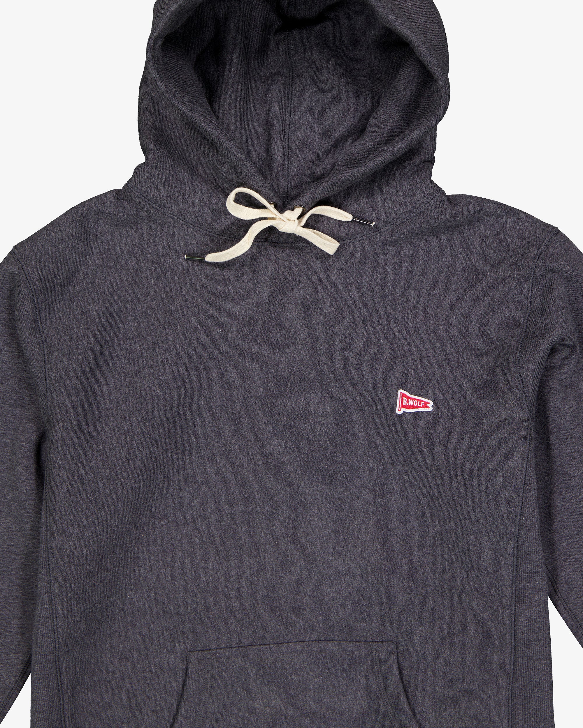 Flag Motif Hood - Charcoal Marle
