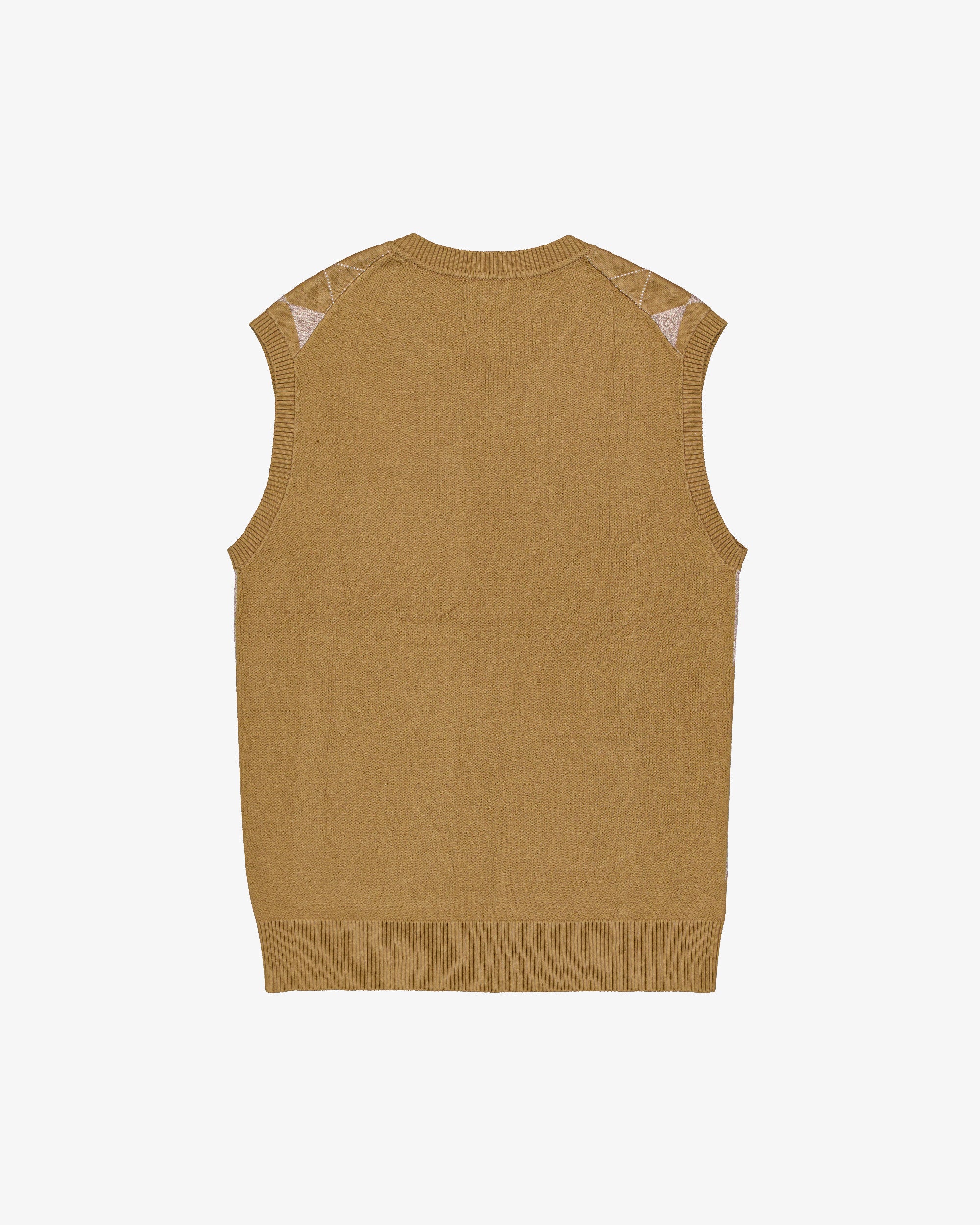 ARGYLE knitted vest - Brown