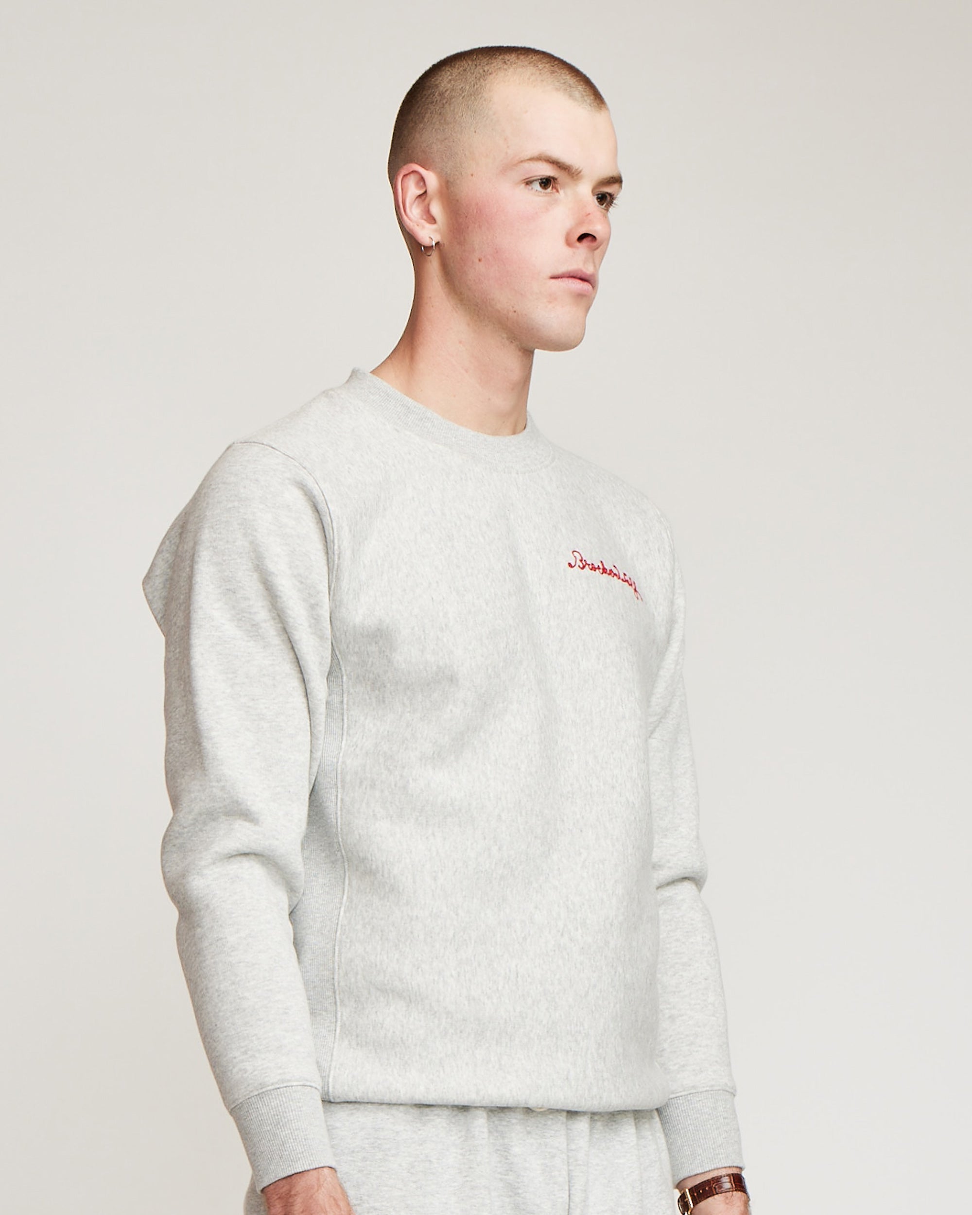 Chain Stitch Crew - White Marle