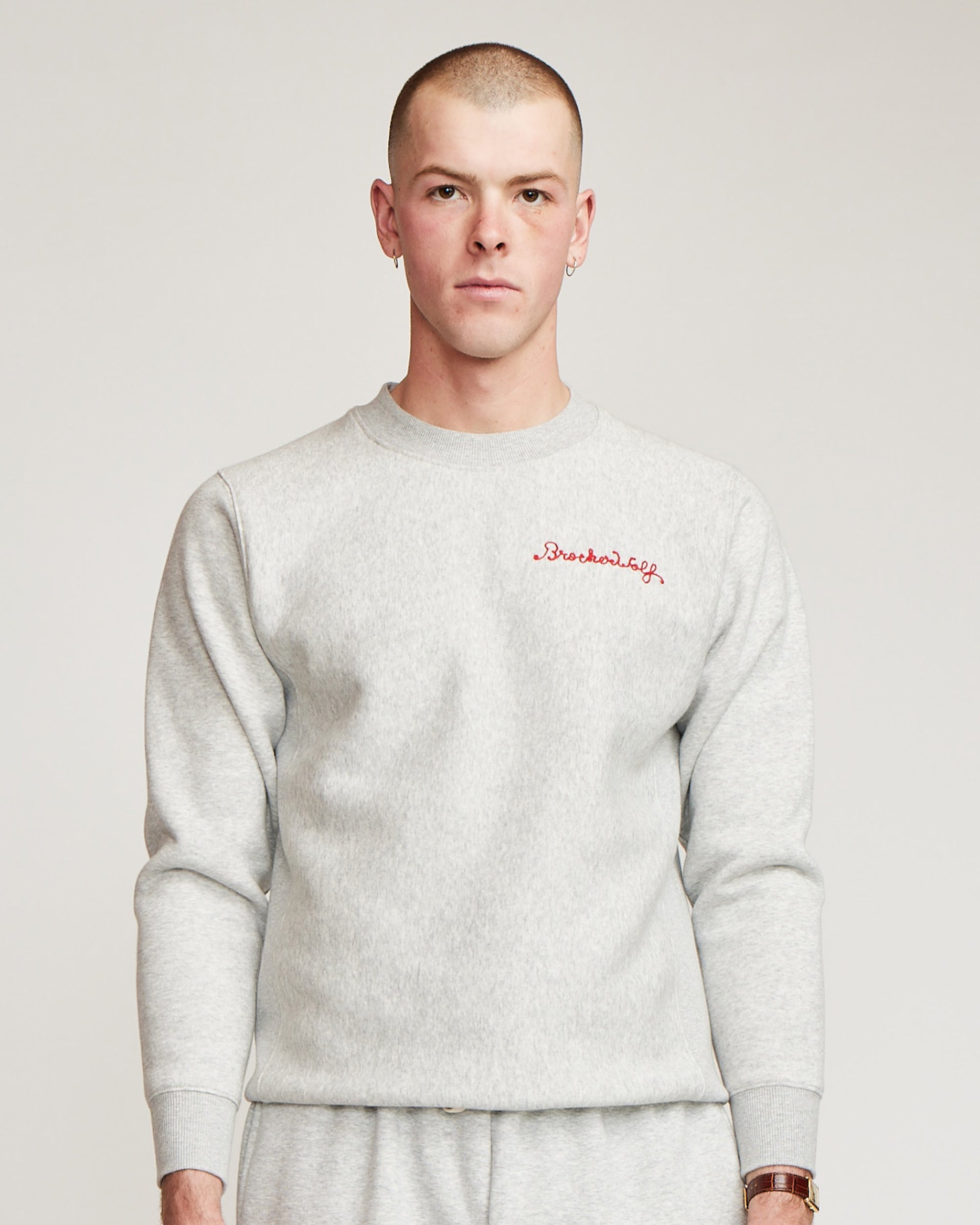 Chain Stitch Crew - White Marle