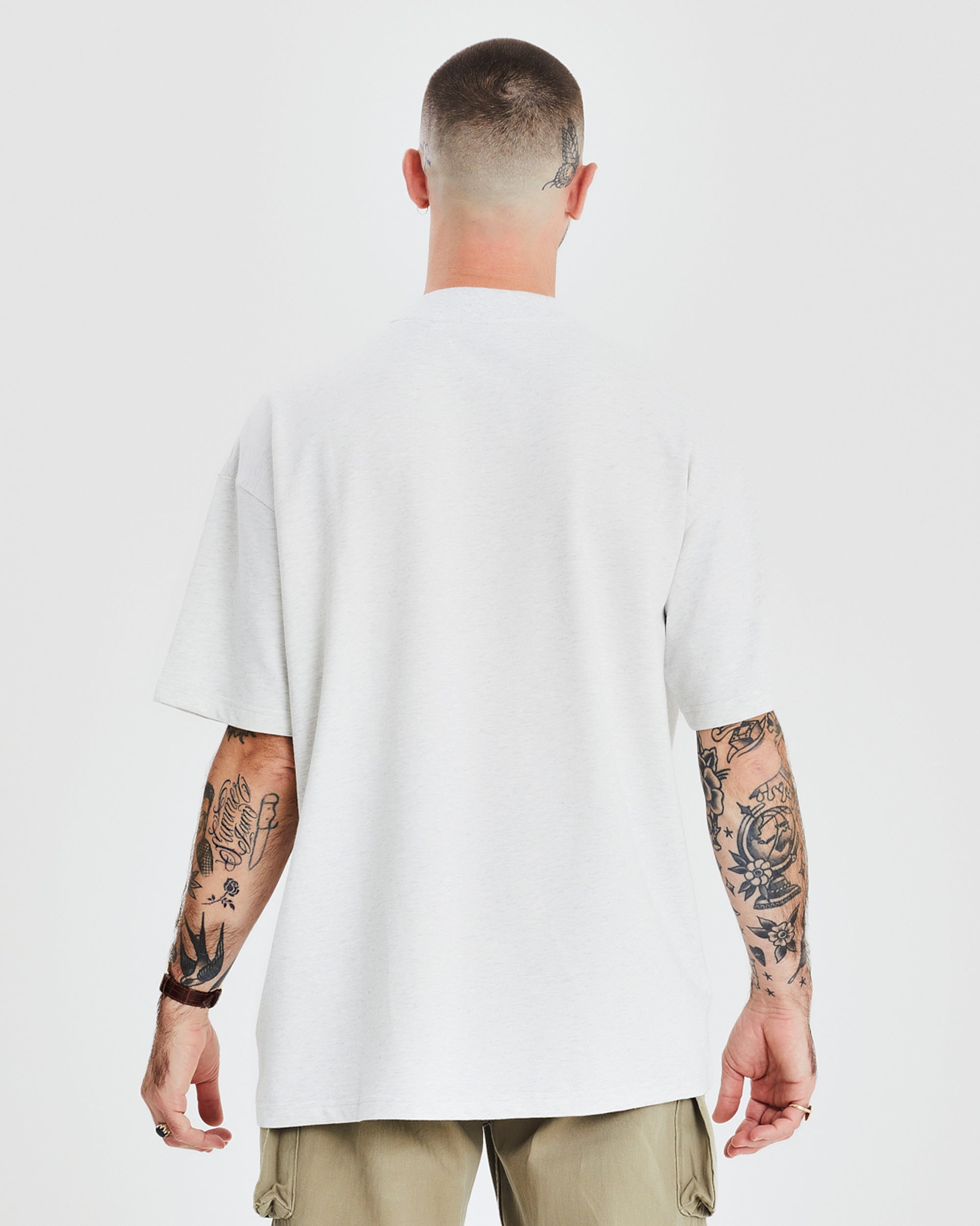 Oversized Tee - White Marle