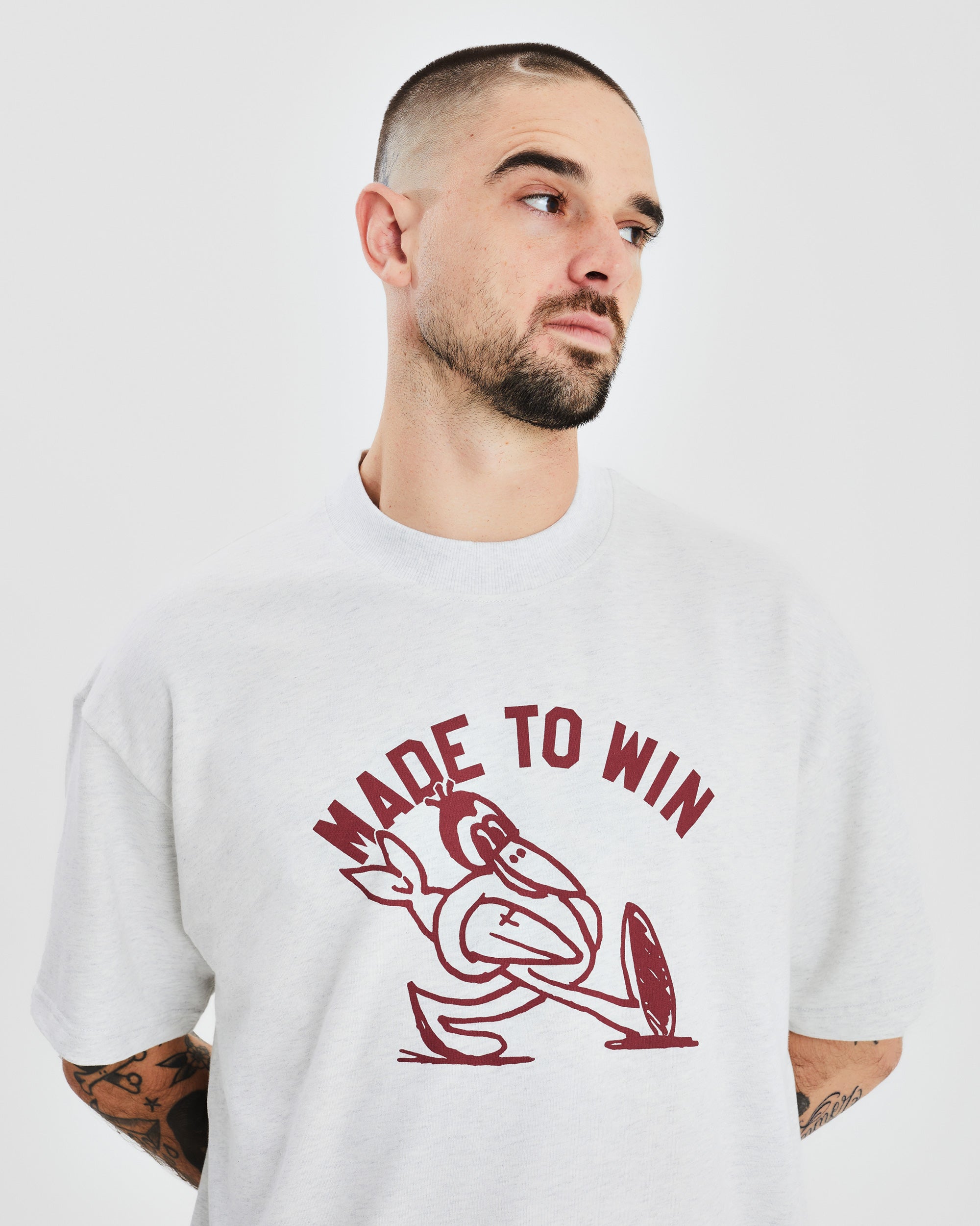 Oversized Tee - White Marle