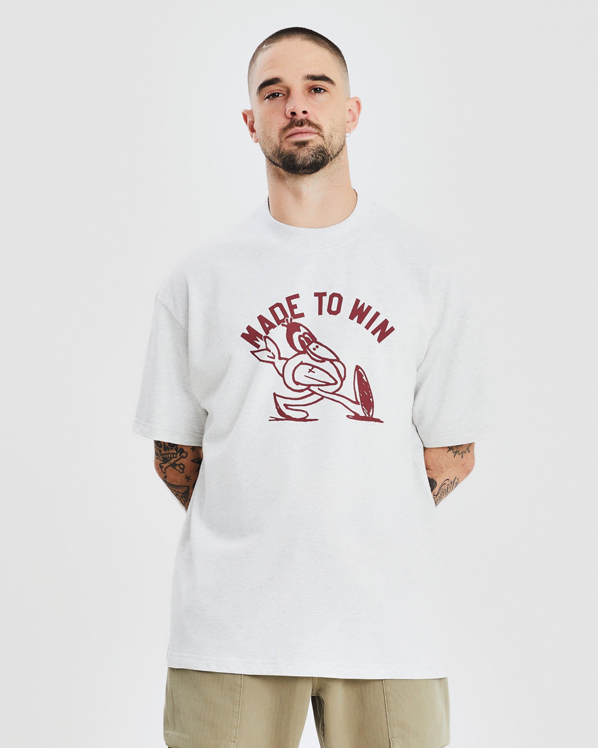 Oversized Tee - White Marle