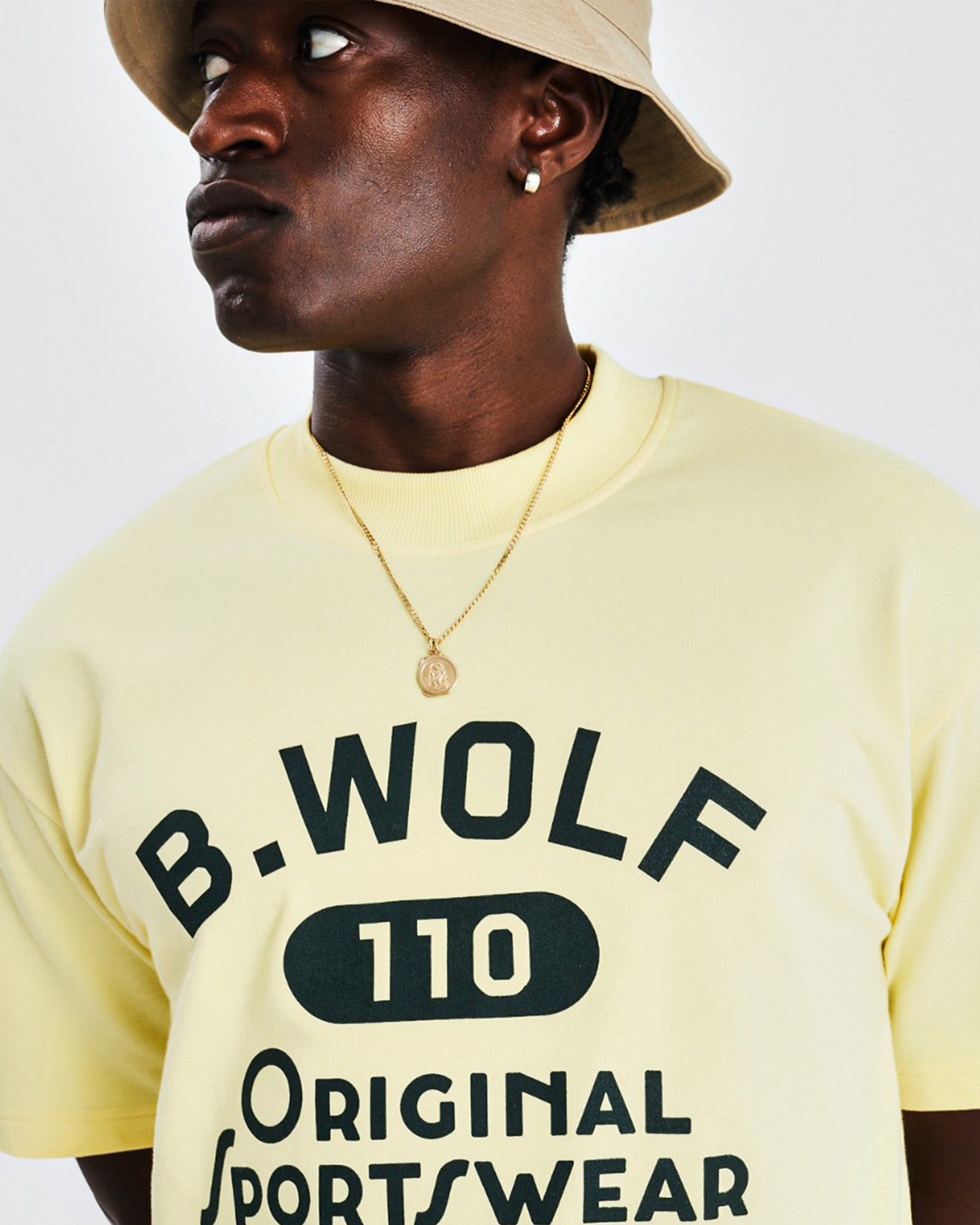 Oversized Tee (BWOLF 110  Print) - Yellow