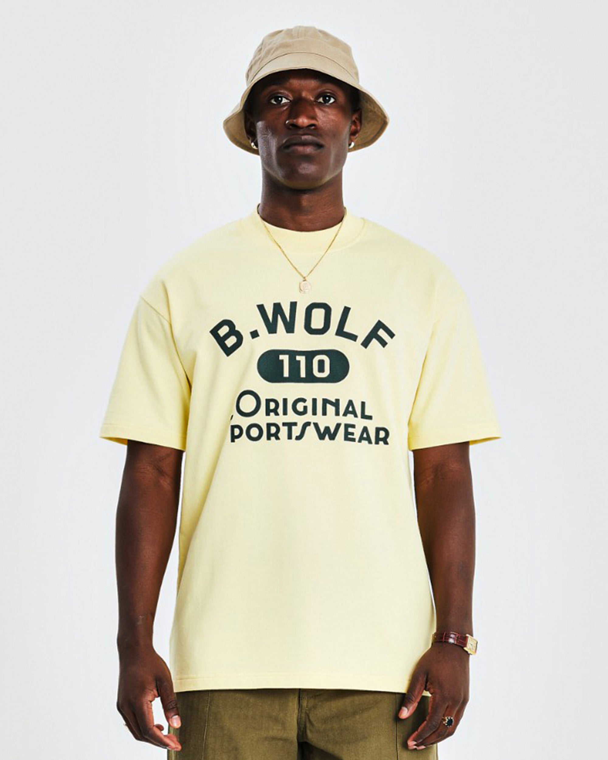 Oversized Tee (BWOLF 110  Print) - Yellow