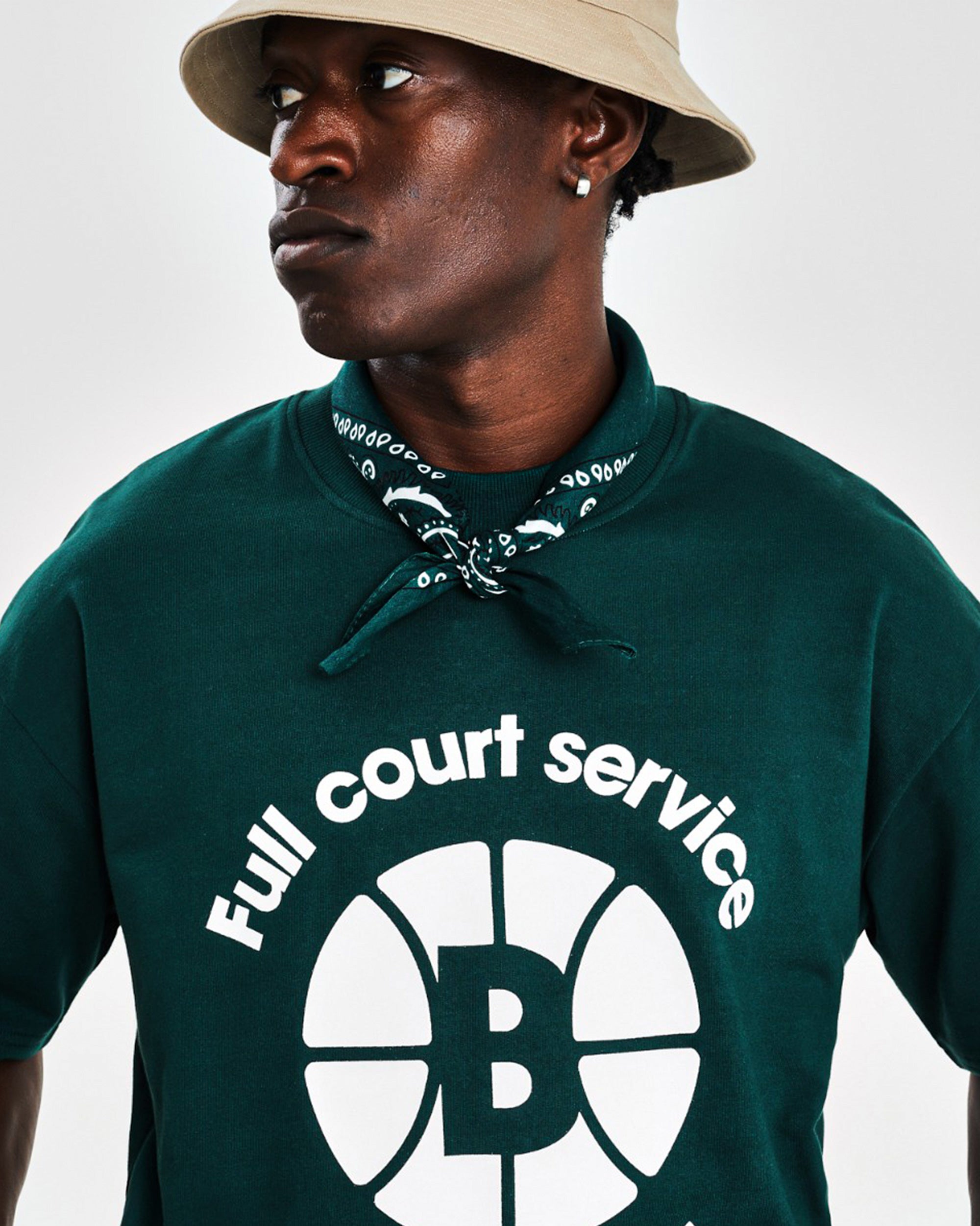 Oversized Tee (Full Court Service Print) - Green
