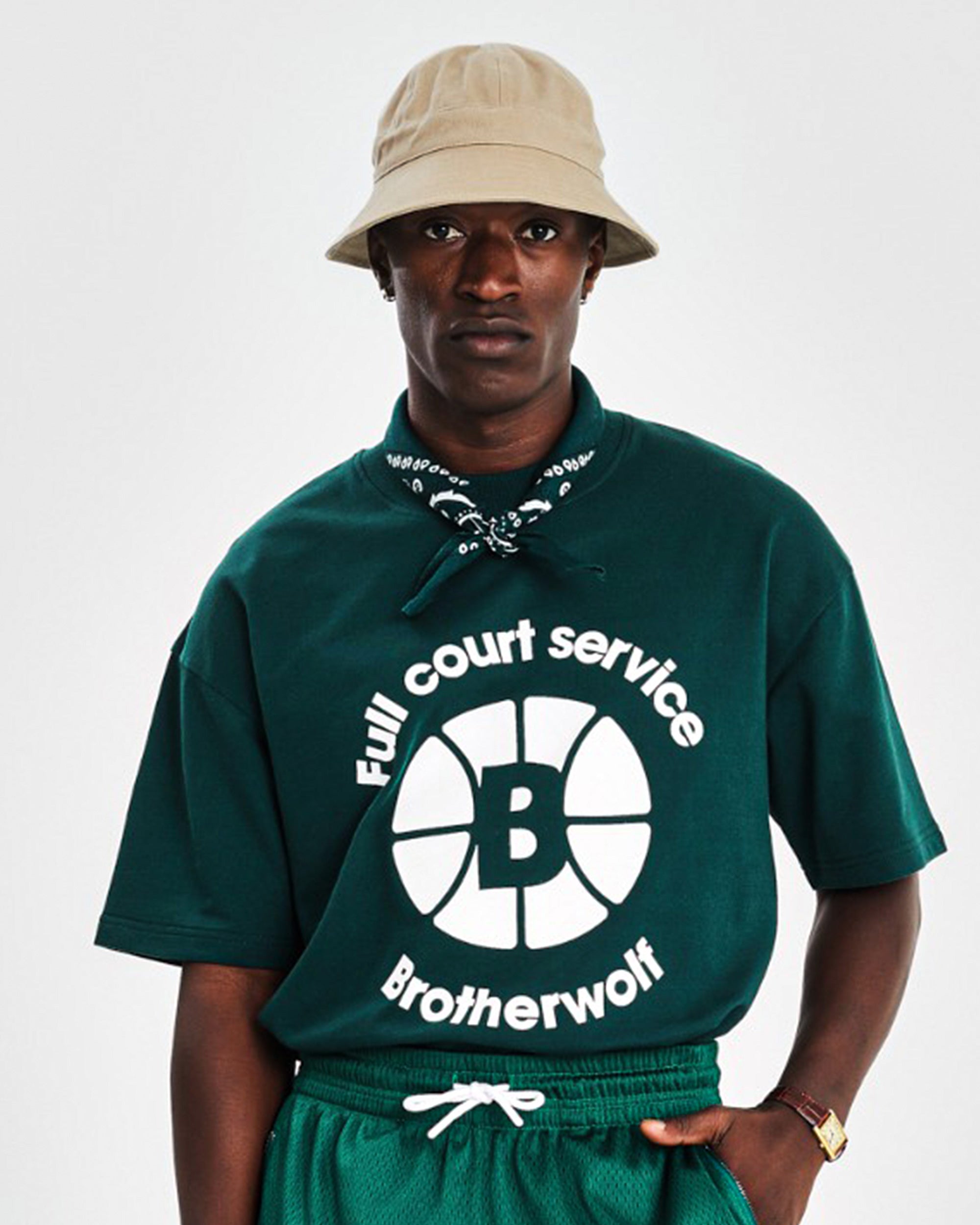 Oversized Tee (Full Court Service Print) - Green