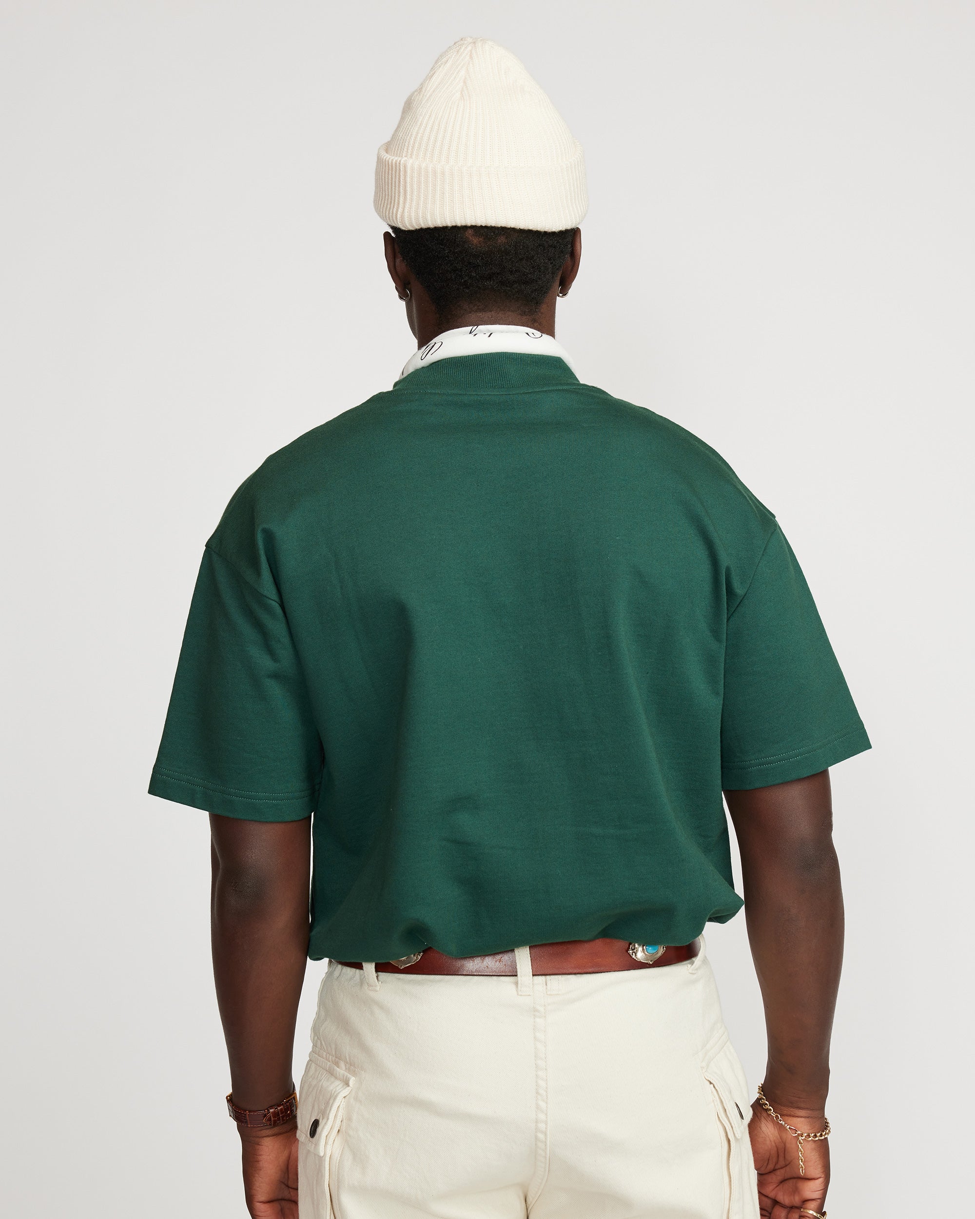 Oversized Tee (Signature BrotherWolf Embroidery)  - Bottle Green