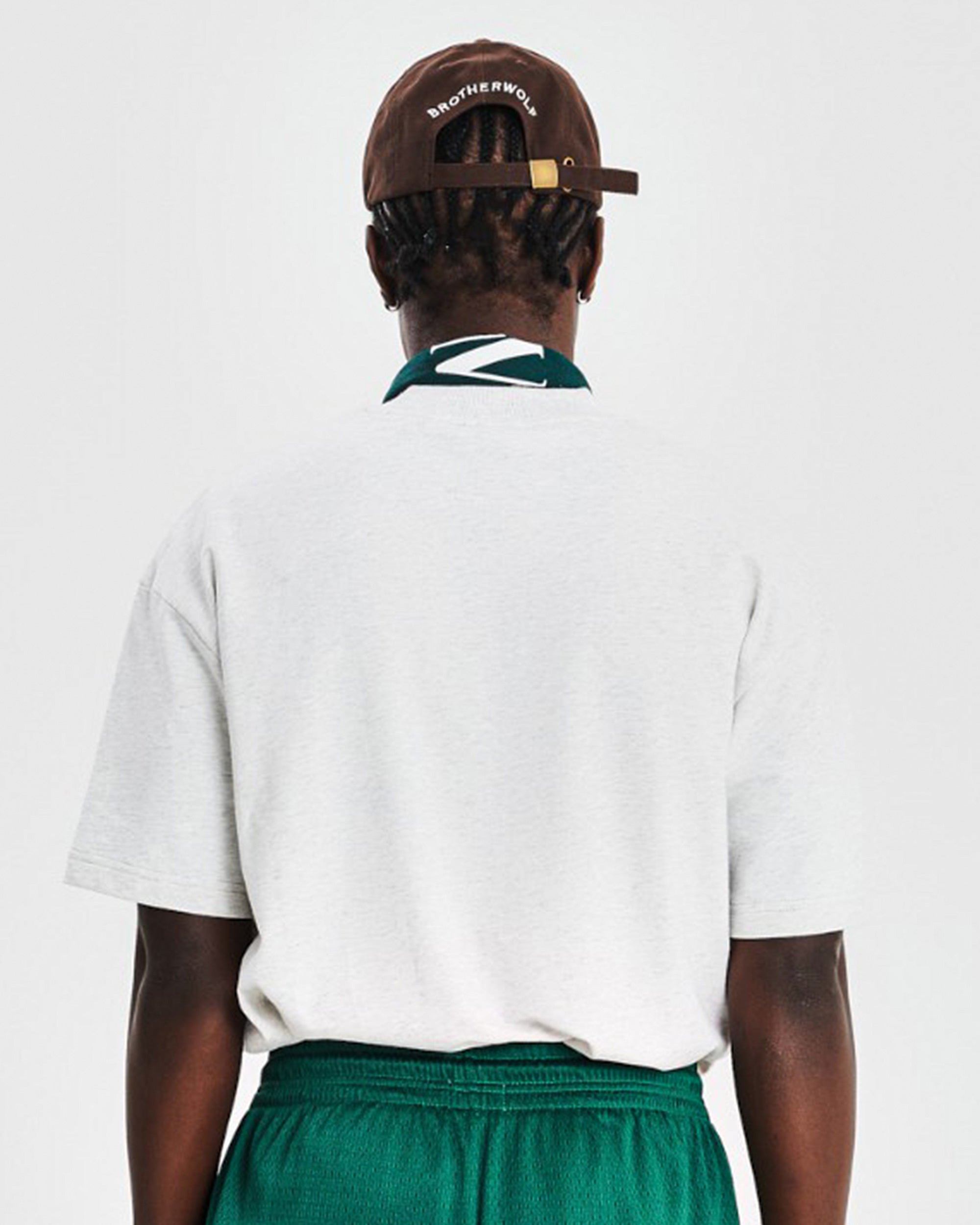 Oversized Tee (Full Court Service Print) - White Marle