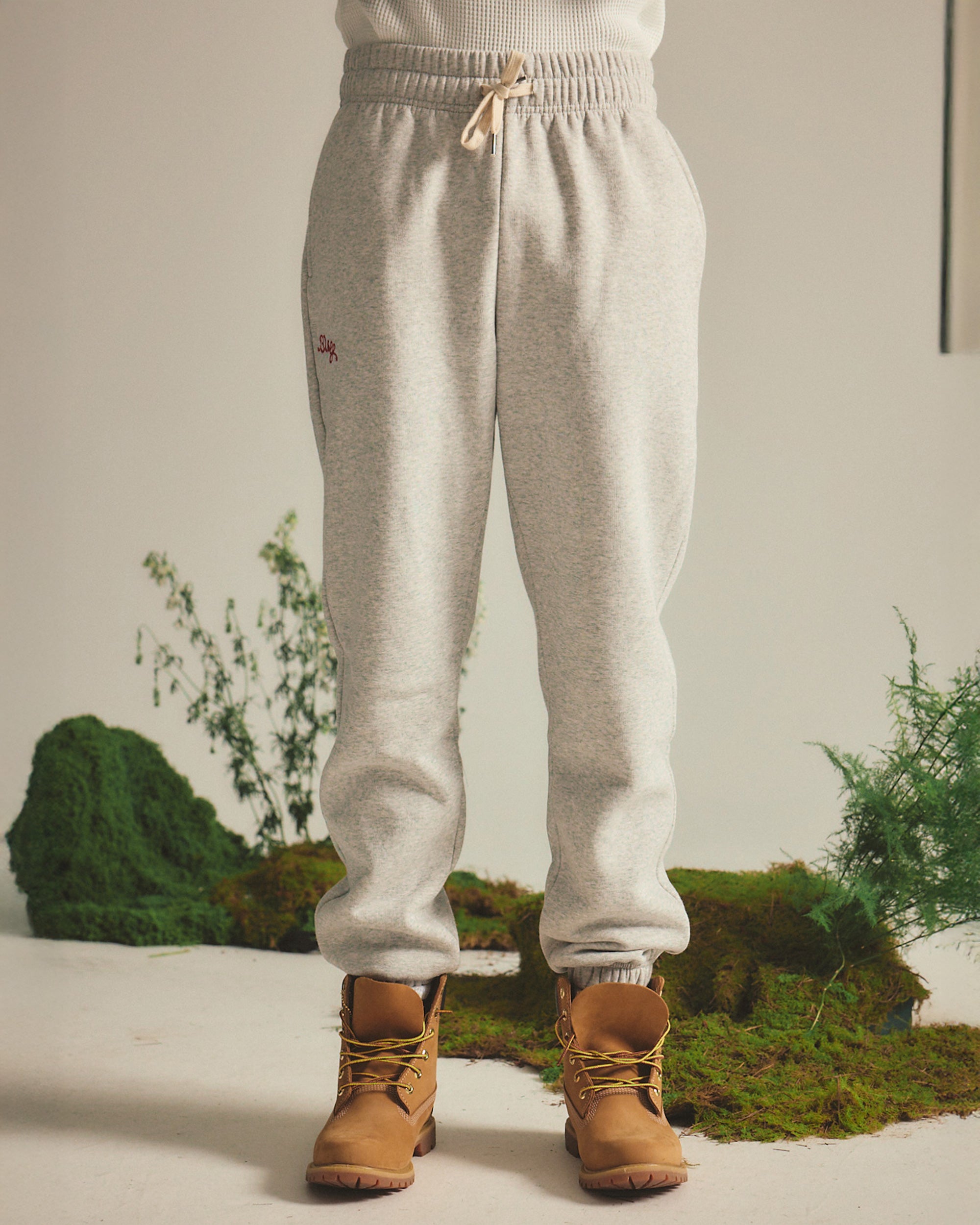 Chain Stitch Sweats - White Marle