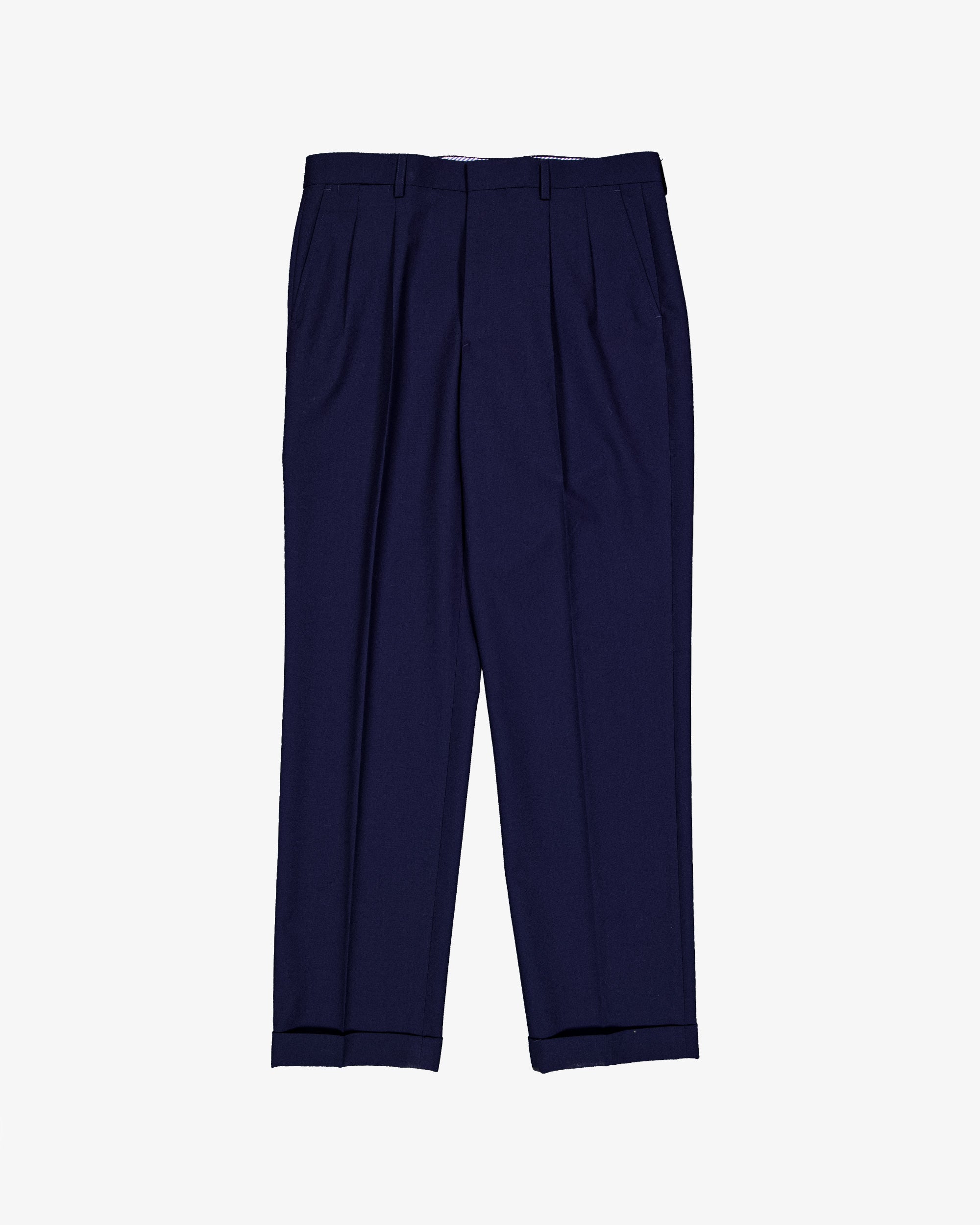 Pleated Tailored Pant - Navy