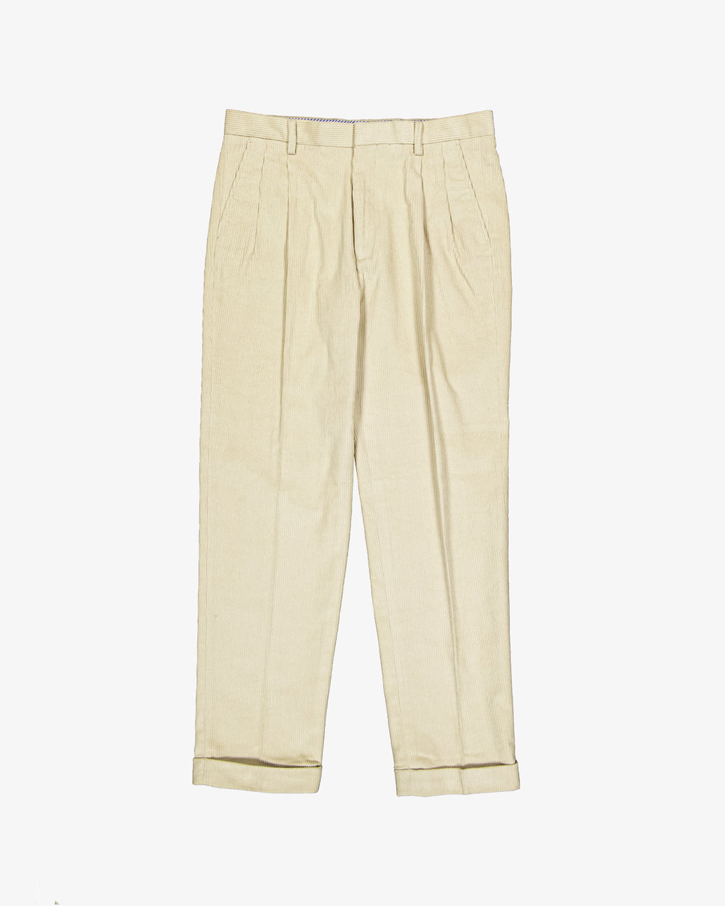 Cord pleated pants - Off white