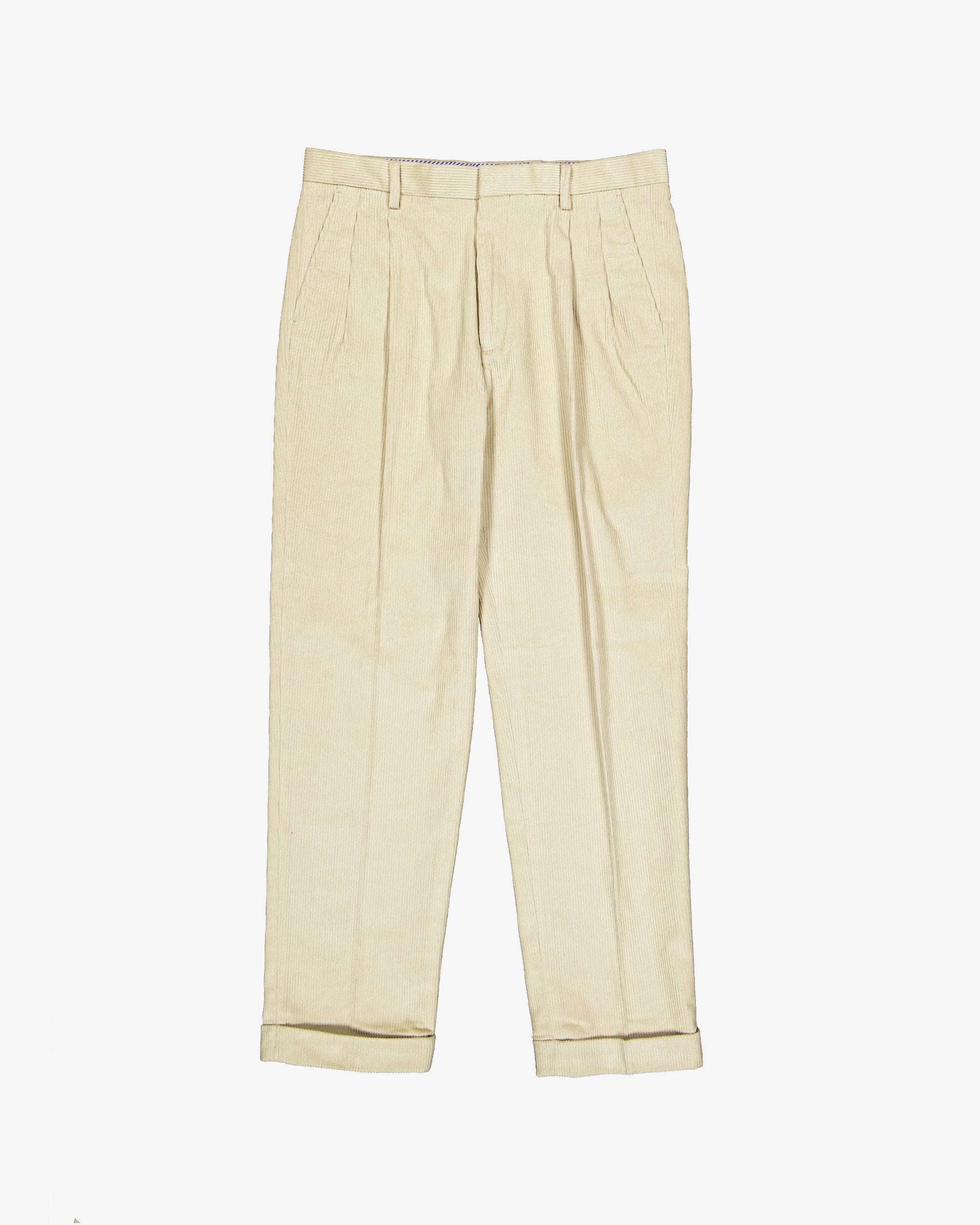 Cord pleated pants - Off white