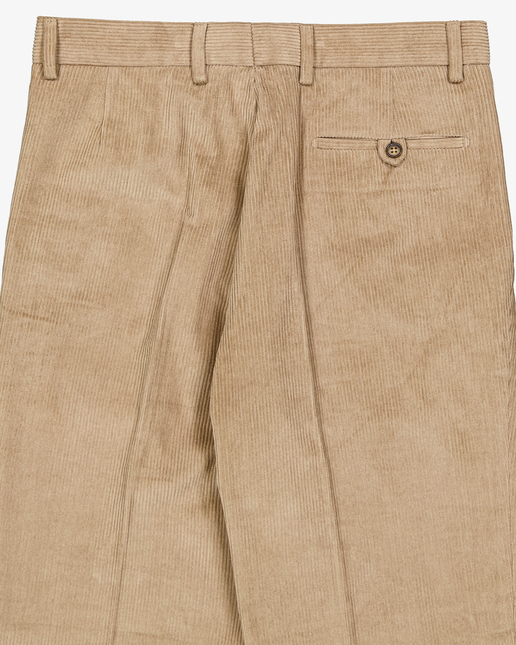 Pleated cord pant - Beige