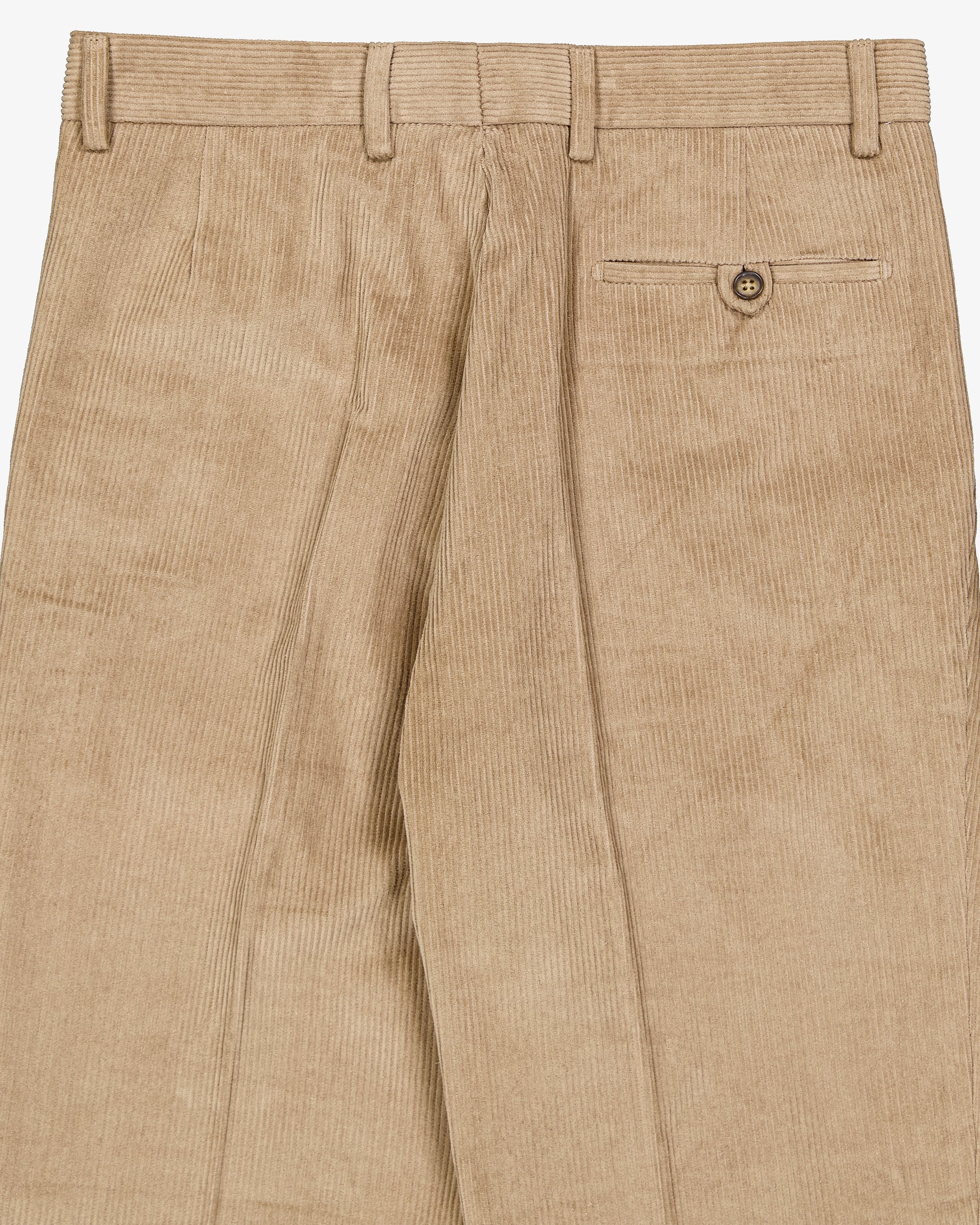 Pleated cord pant - Beige