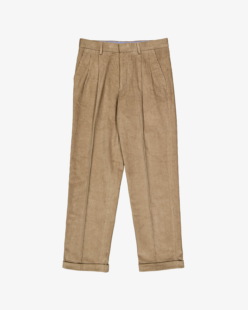 Pleated cord pant - Beige