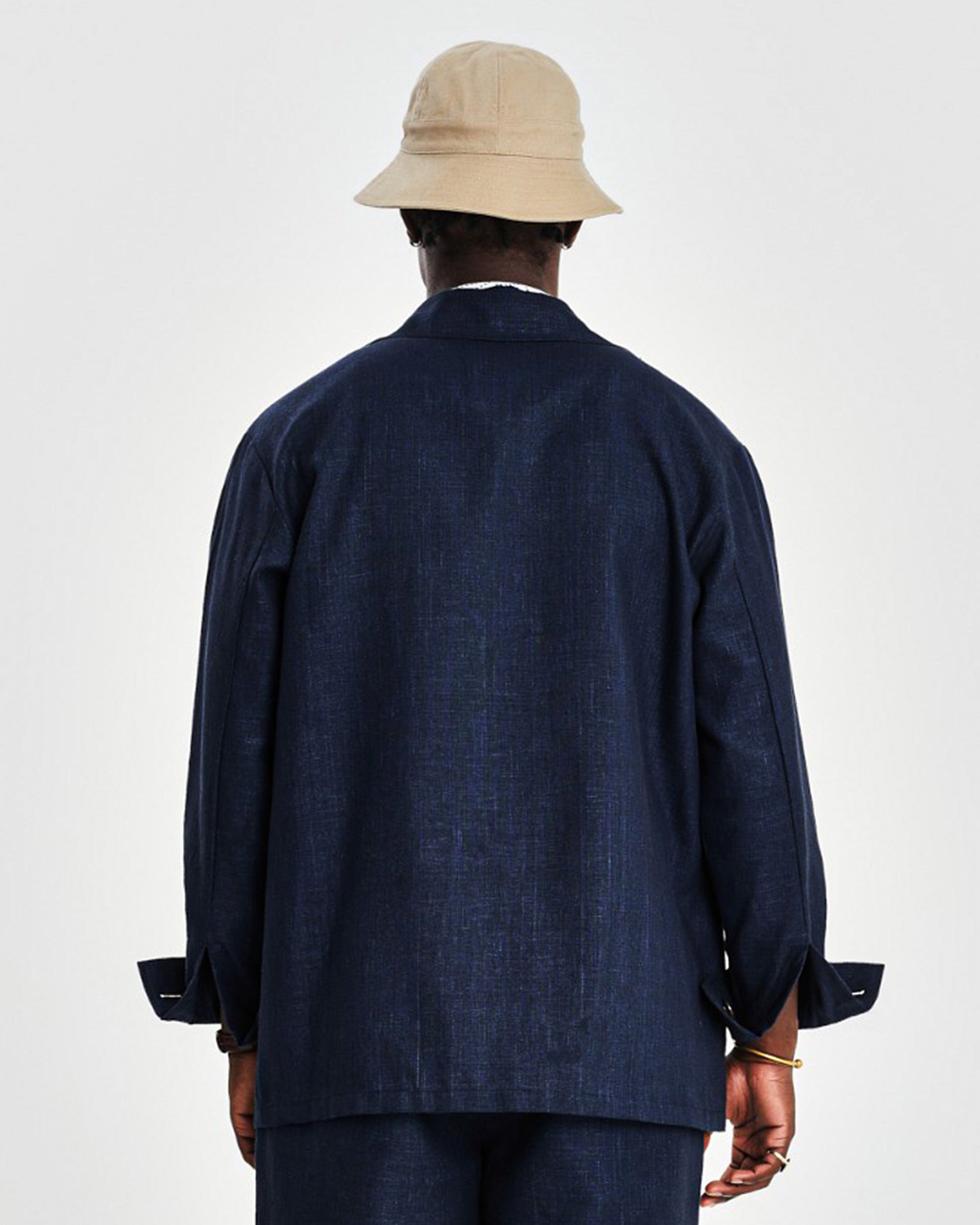 Chore Linen Shirt Jacket - Navy