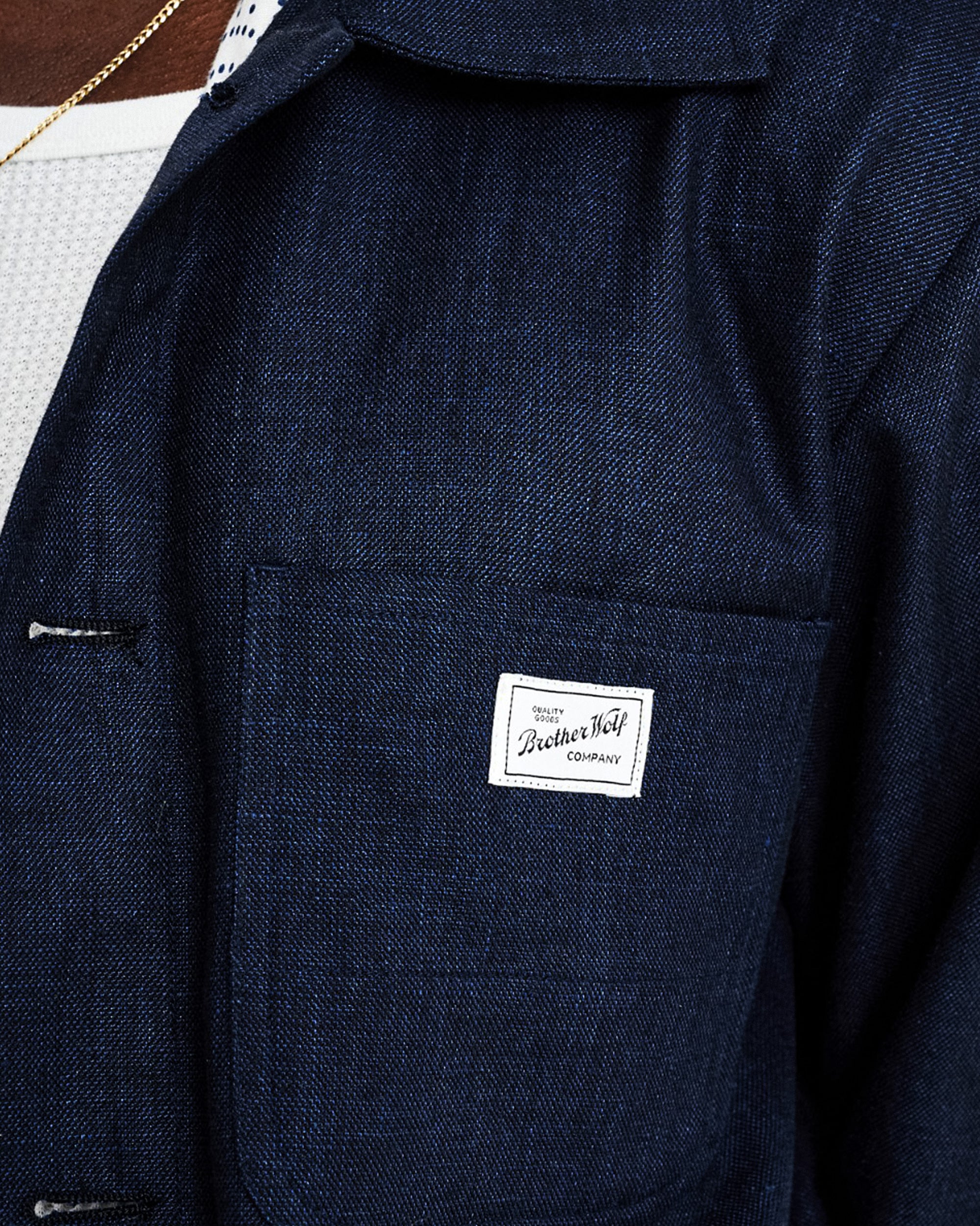 Chore Linen Shirt Jacket - Navy