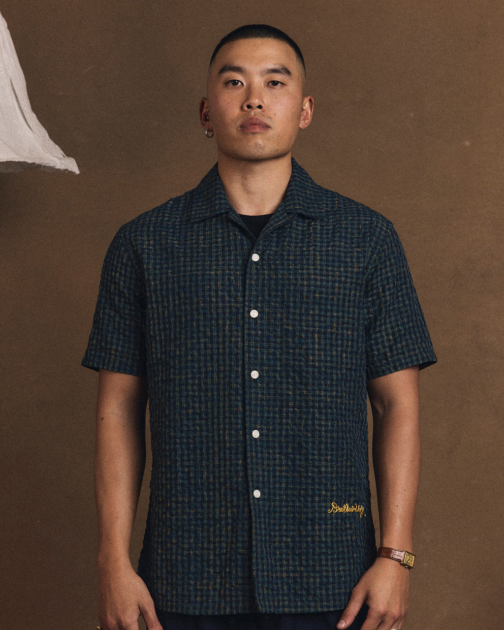 Check S/S Shirt - Navy