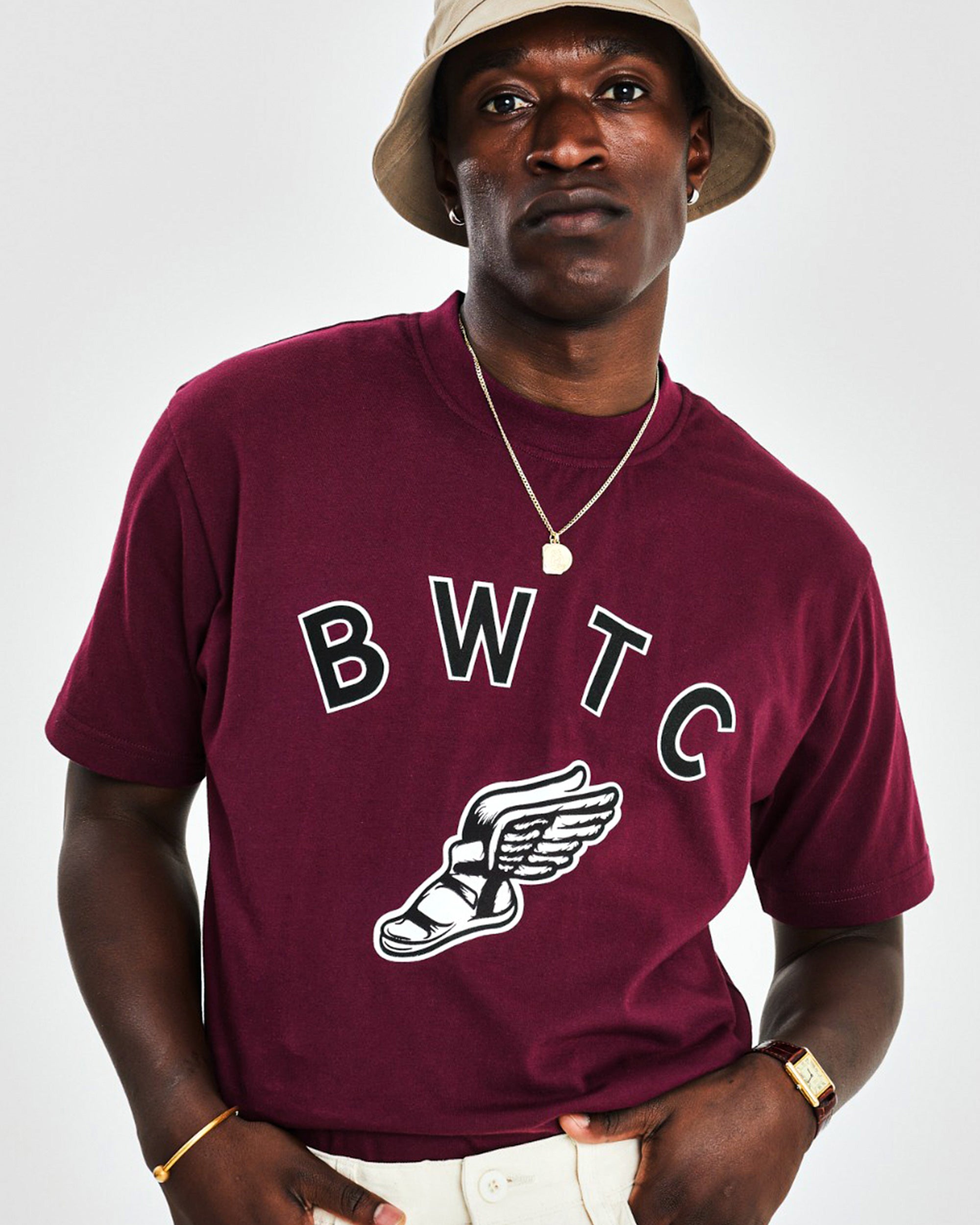 Tee shirt (Regular Fit Tee) (BWTC Print) - Burgundy