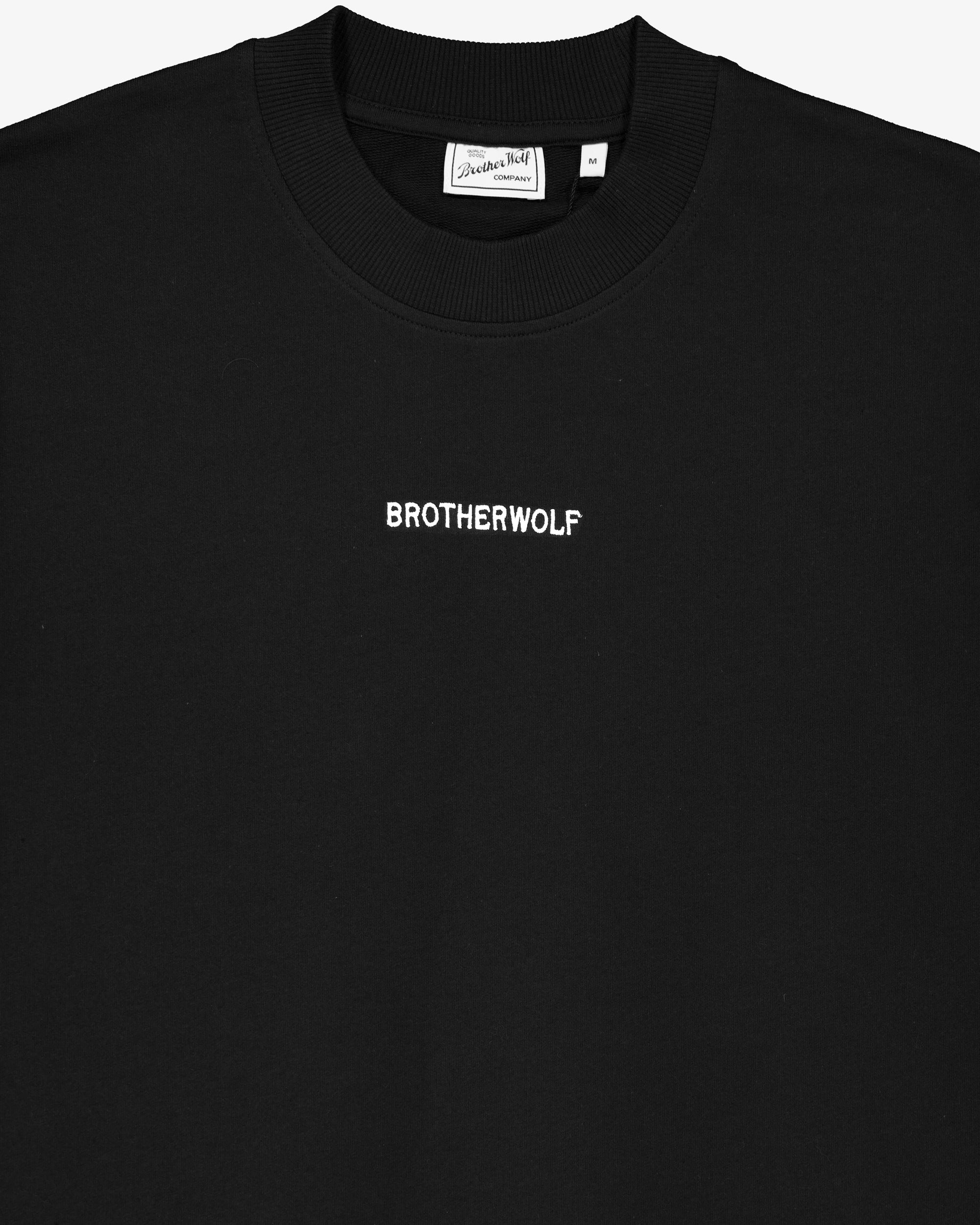 Regular fit Tee (Signature Brother Wolf Embroidery) - Black