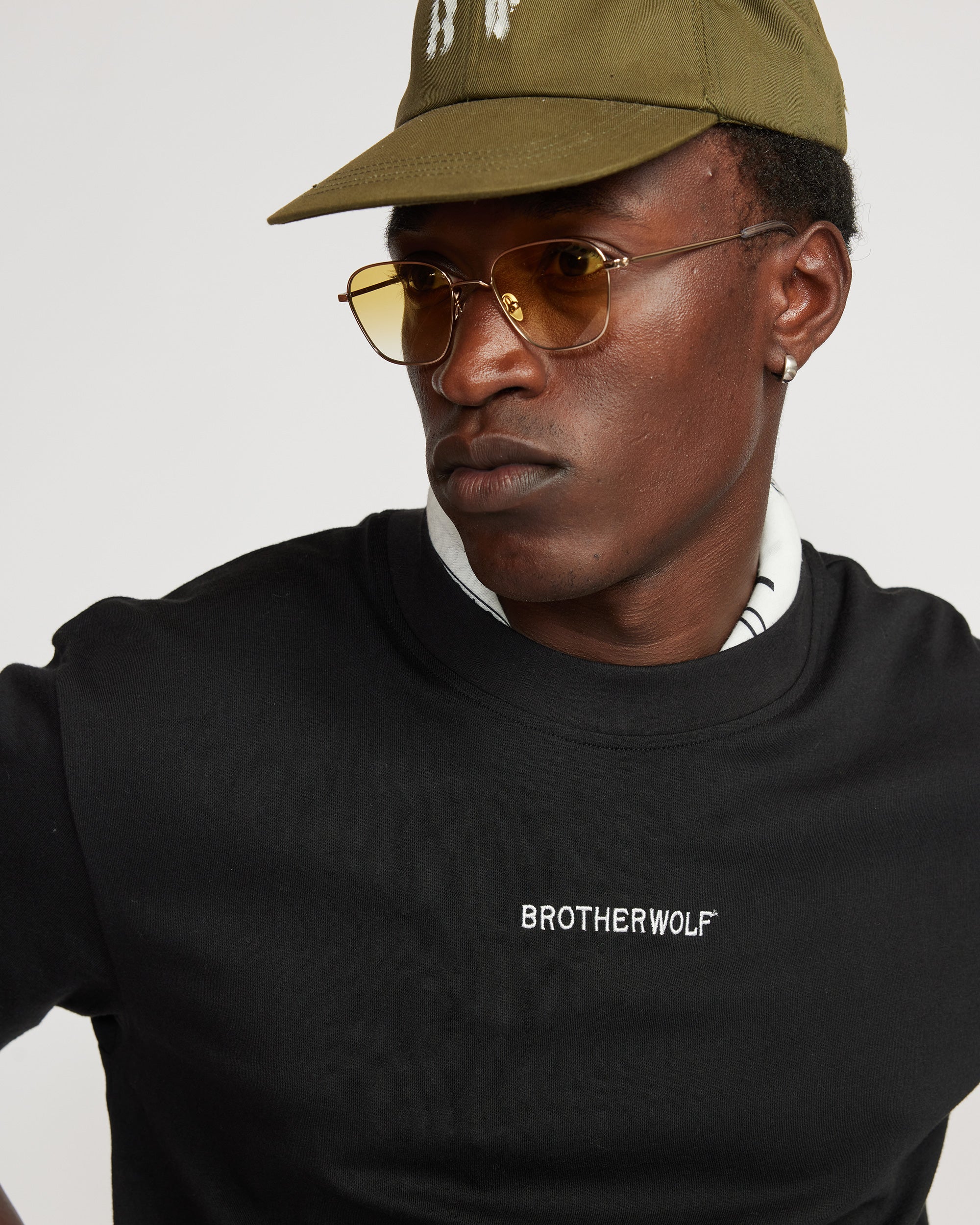 Regular fit Tee (Signature Brother Wolf Embroidery) - Black