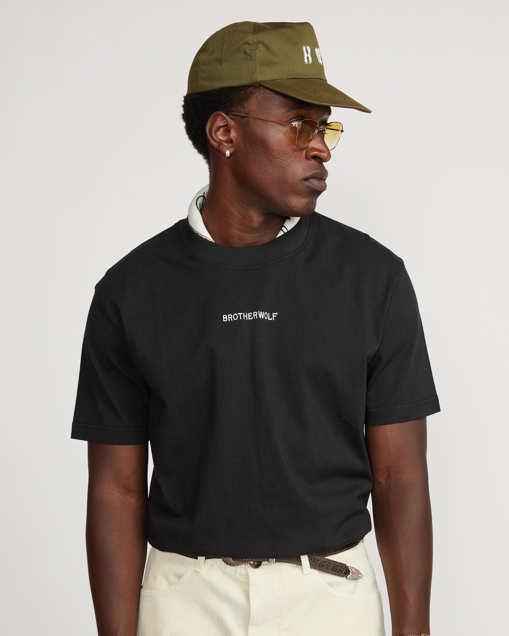 Regular fit Tee (Signature Brother Wolf Embroidery) - Black