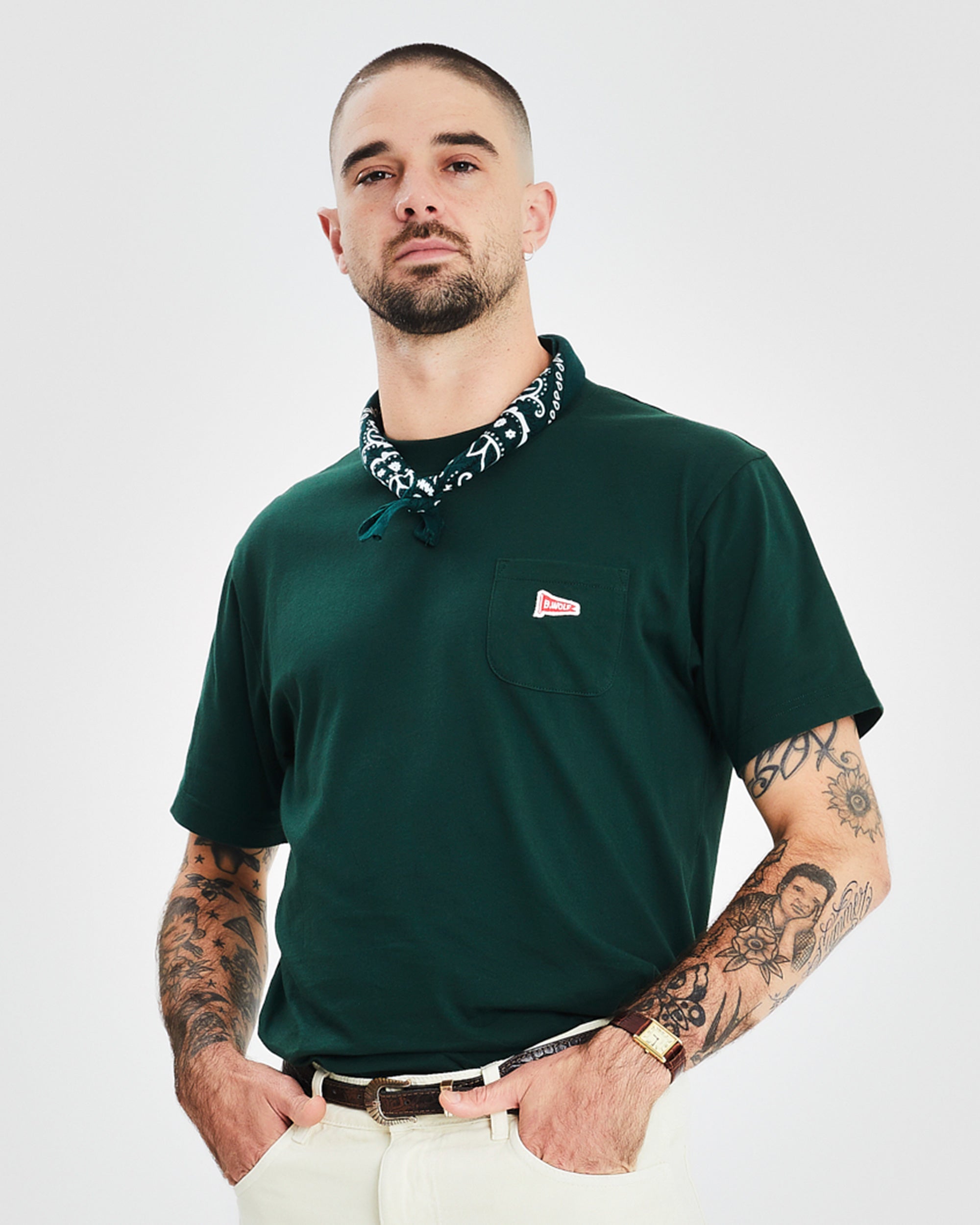 Patch Pocket Tee - Bottle Green