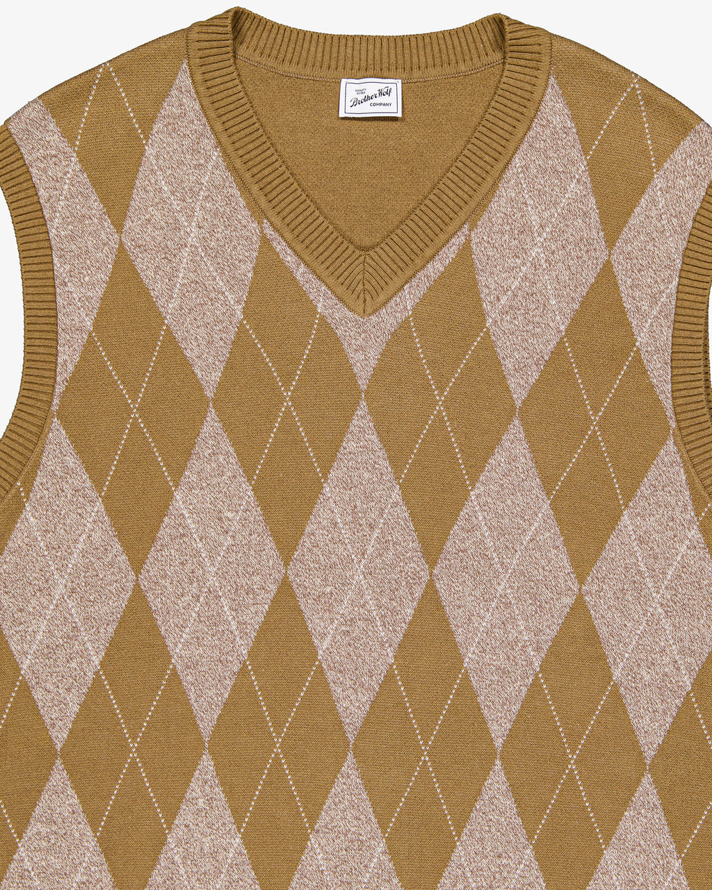 ARGYLE knitted vest - Brown