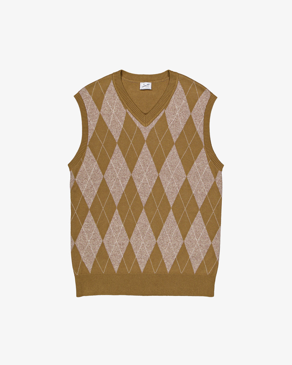 ARGYLE knitted vest - Brown