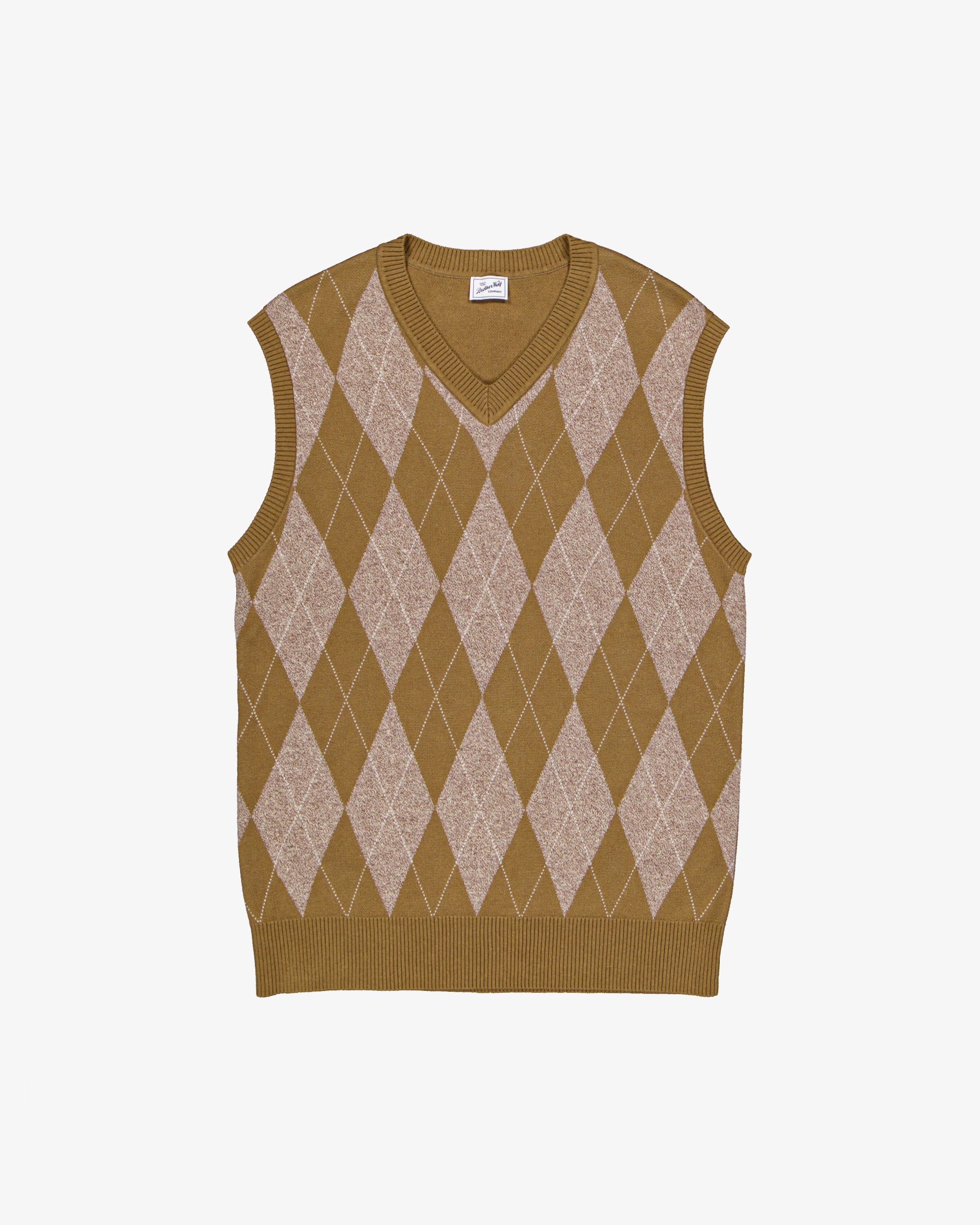 ARGYLE knitted vest - Brown