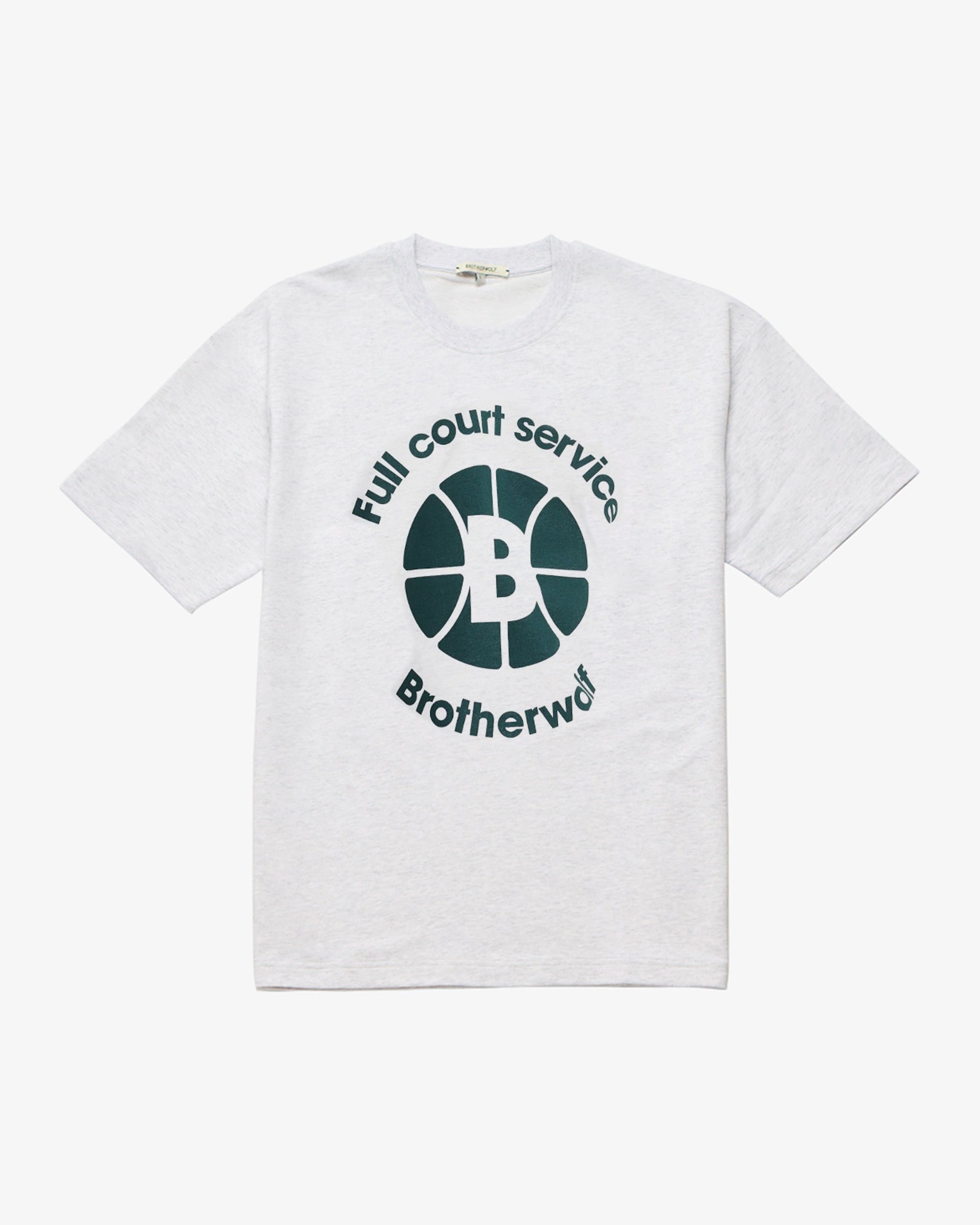 Oversized Tee (Full Court Service Print) - White Marle