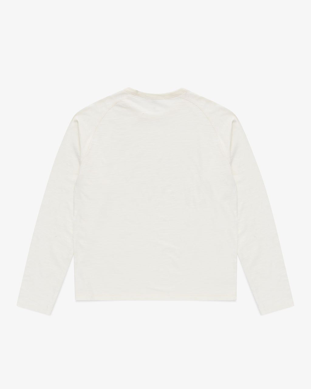 Brotherwolf Long Sleeve Slub Tee in off-white, back view